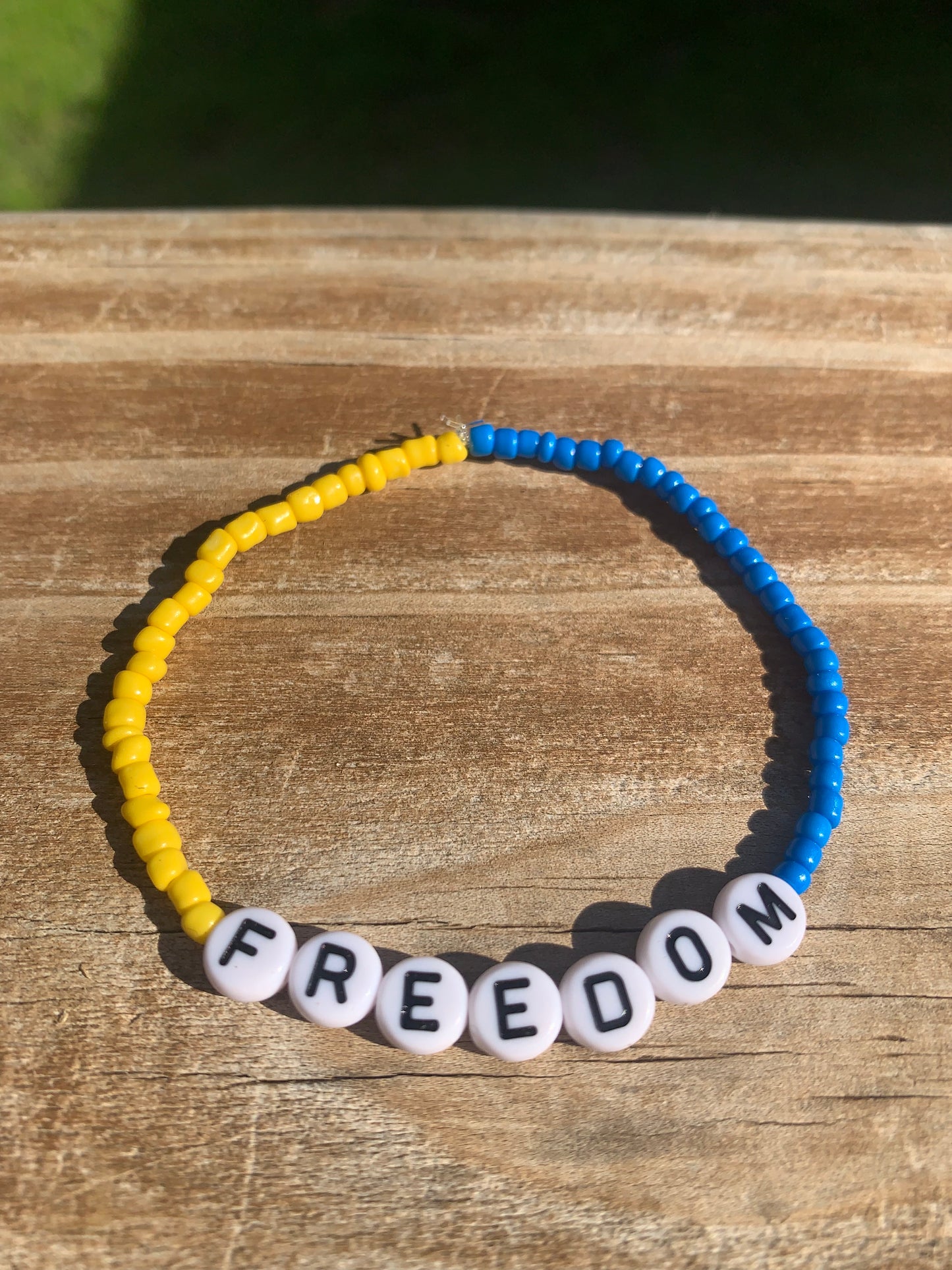 UKRAINE/FREEDOM Seed Bead Bracelet