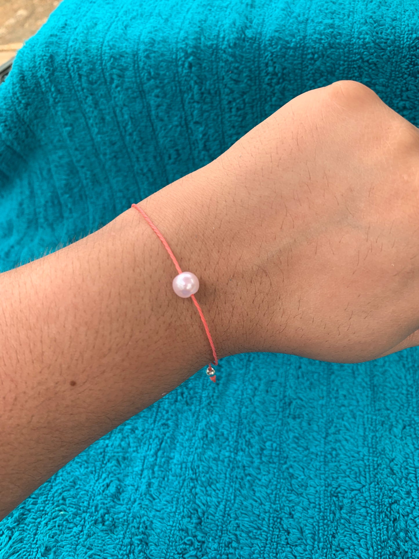 Single Pearl Wax Cord Bracelet