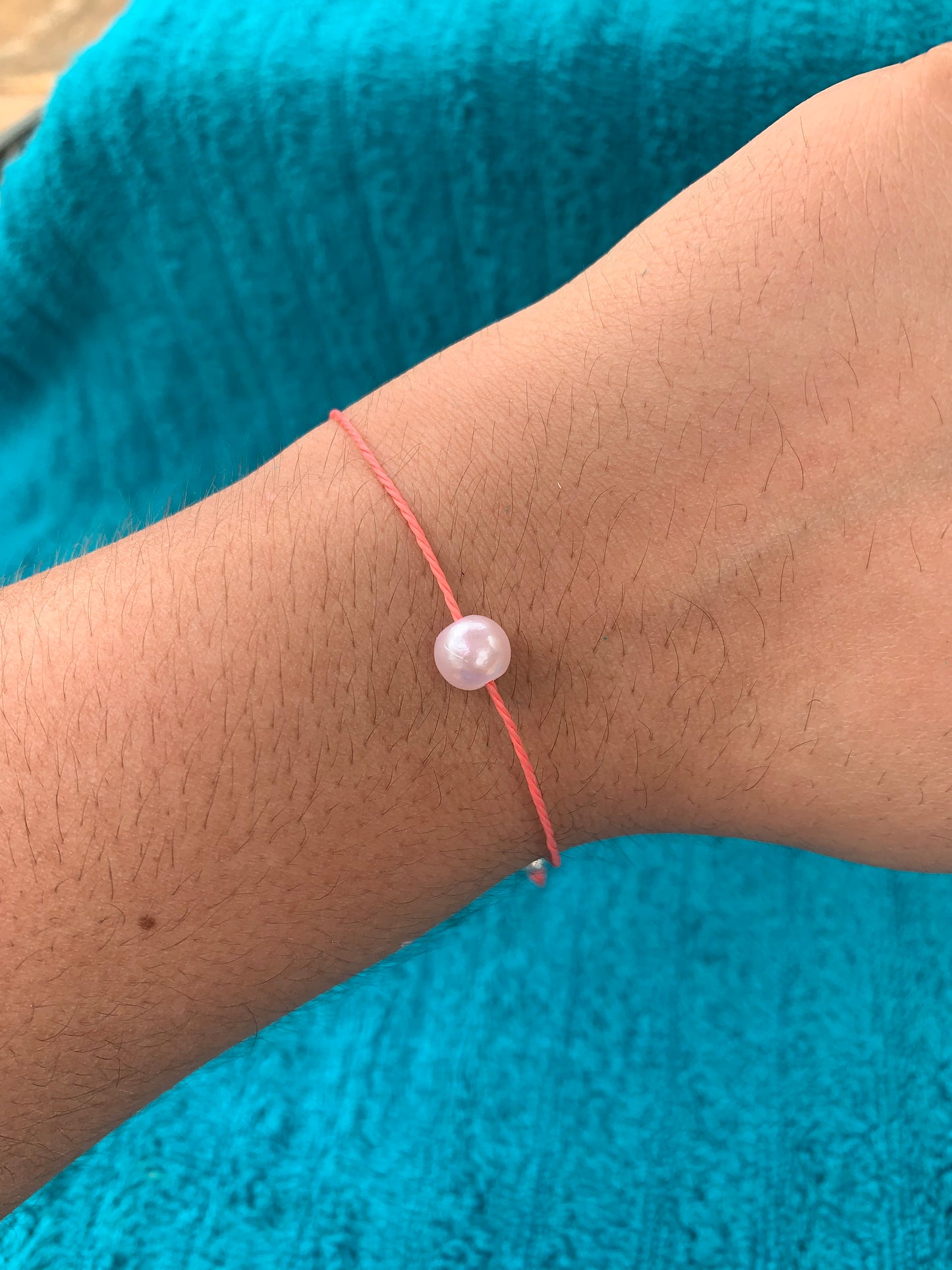 Single Pearl Wax Cord Bracelet