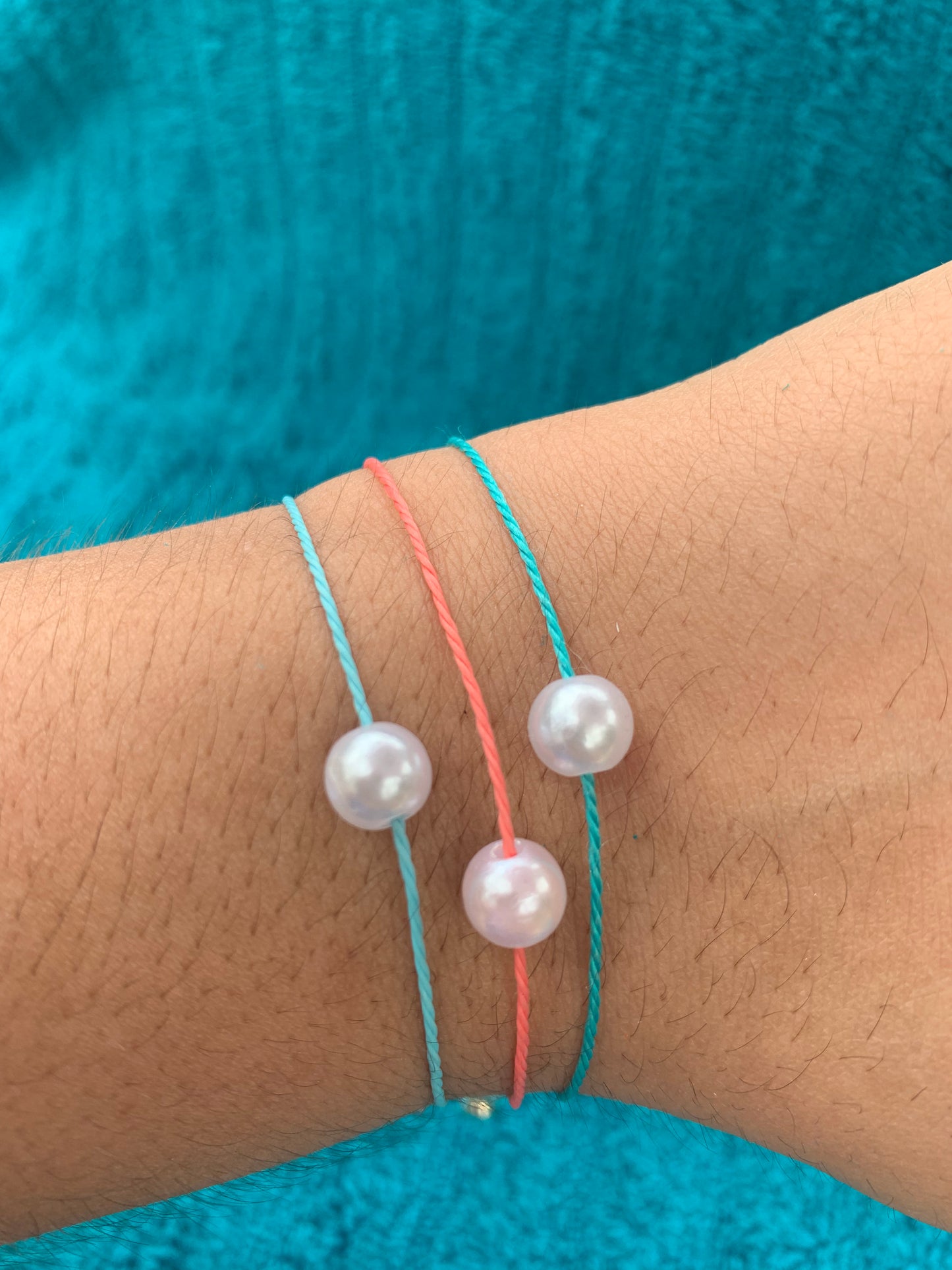 Single Pearl Wax Cord Bracelet