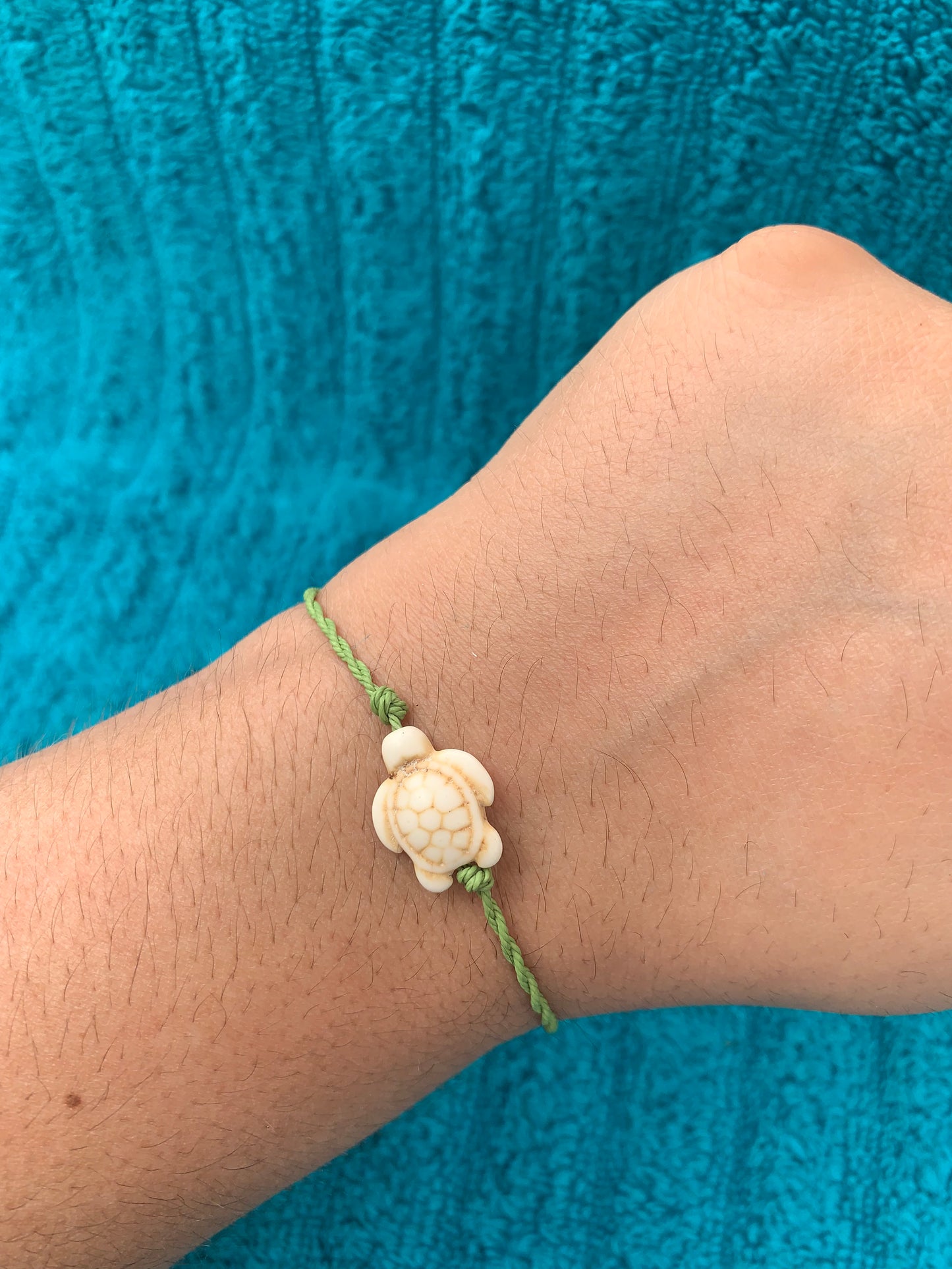 Turtle Charm Wax Cord Bracelet