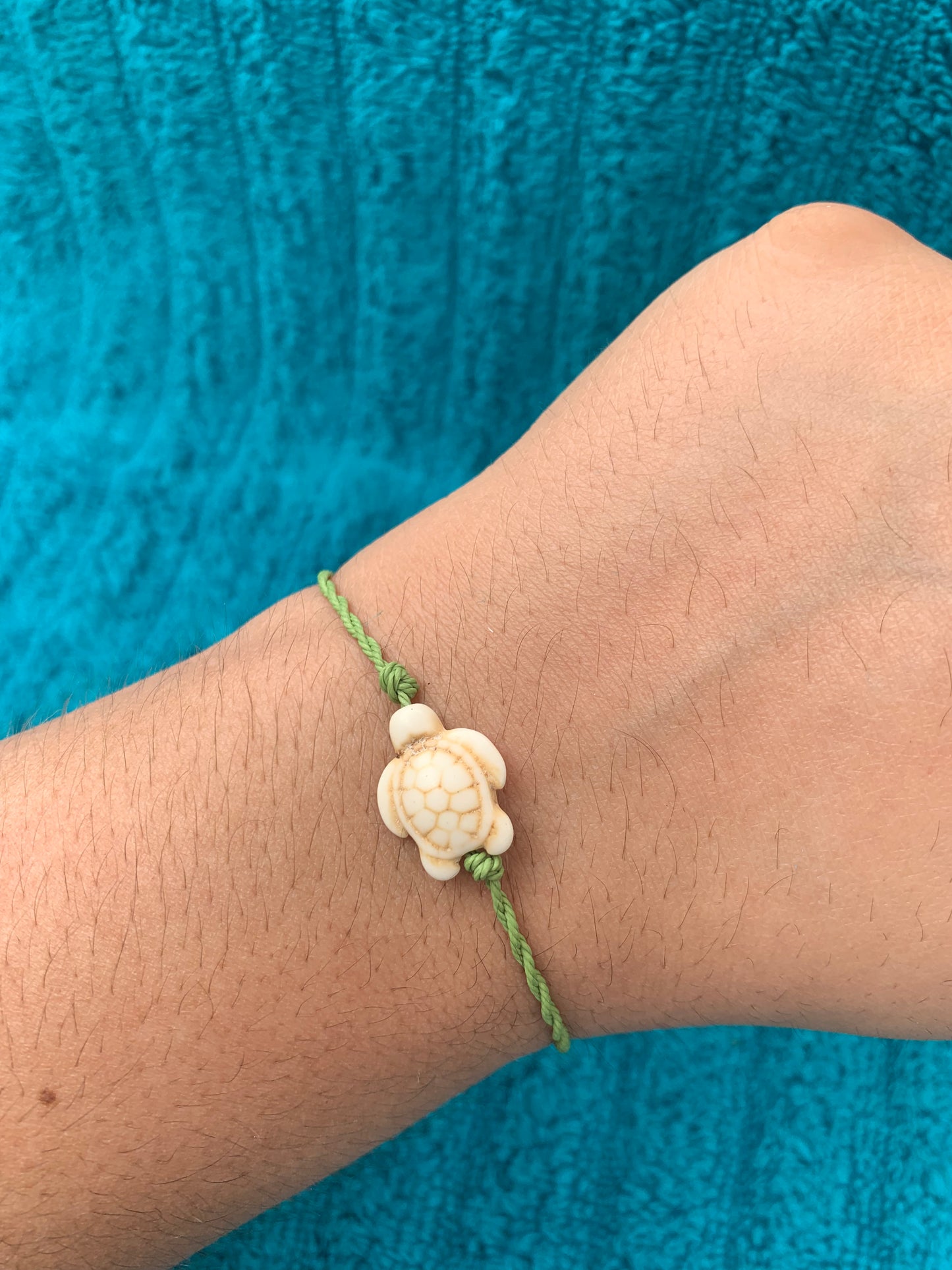 Turtle Charm Wax Cord Bracelet