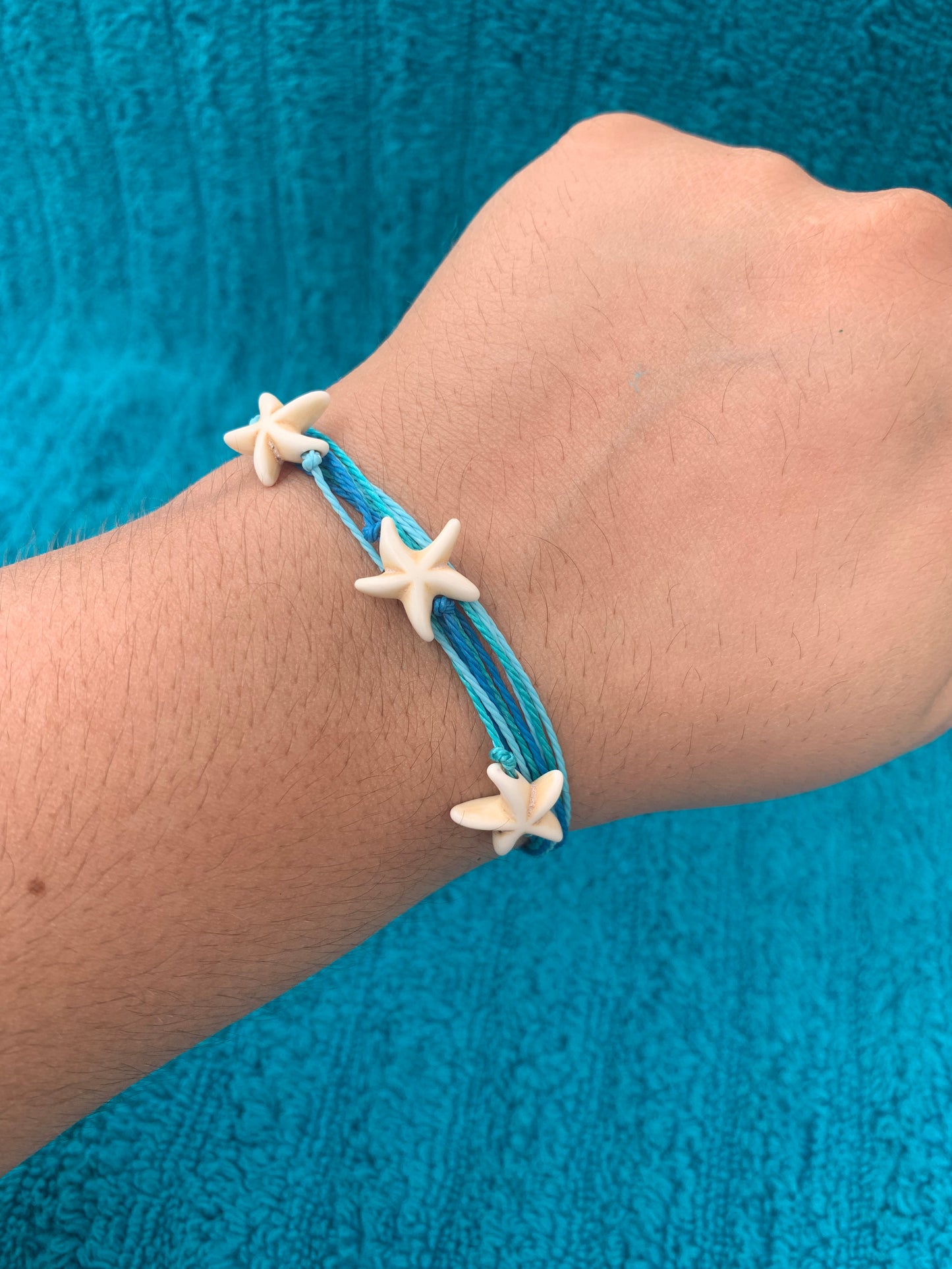 Multi-Strand Wax Cord Starfish Bracelet