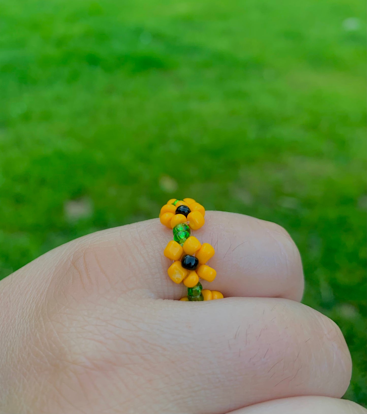 "Sunflower" Seed Bead Flower Bracelet