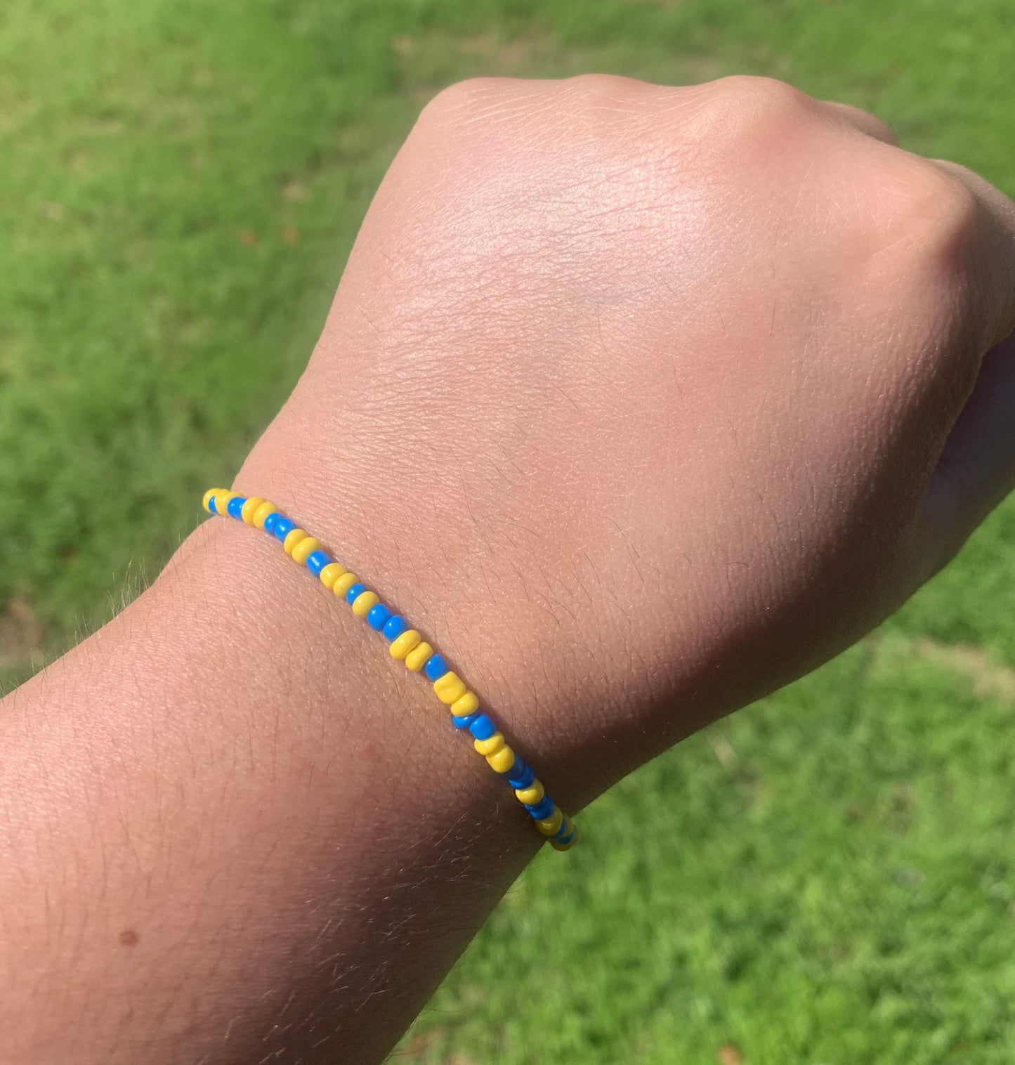 Ukrainian Flag Mix Seed Bead Bracelet