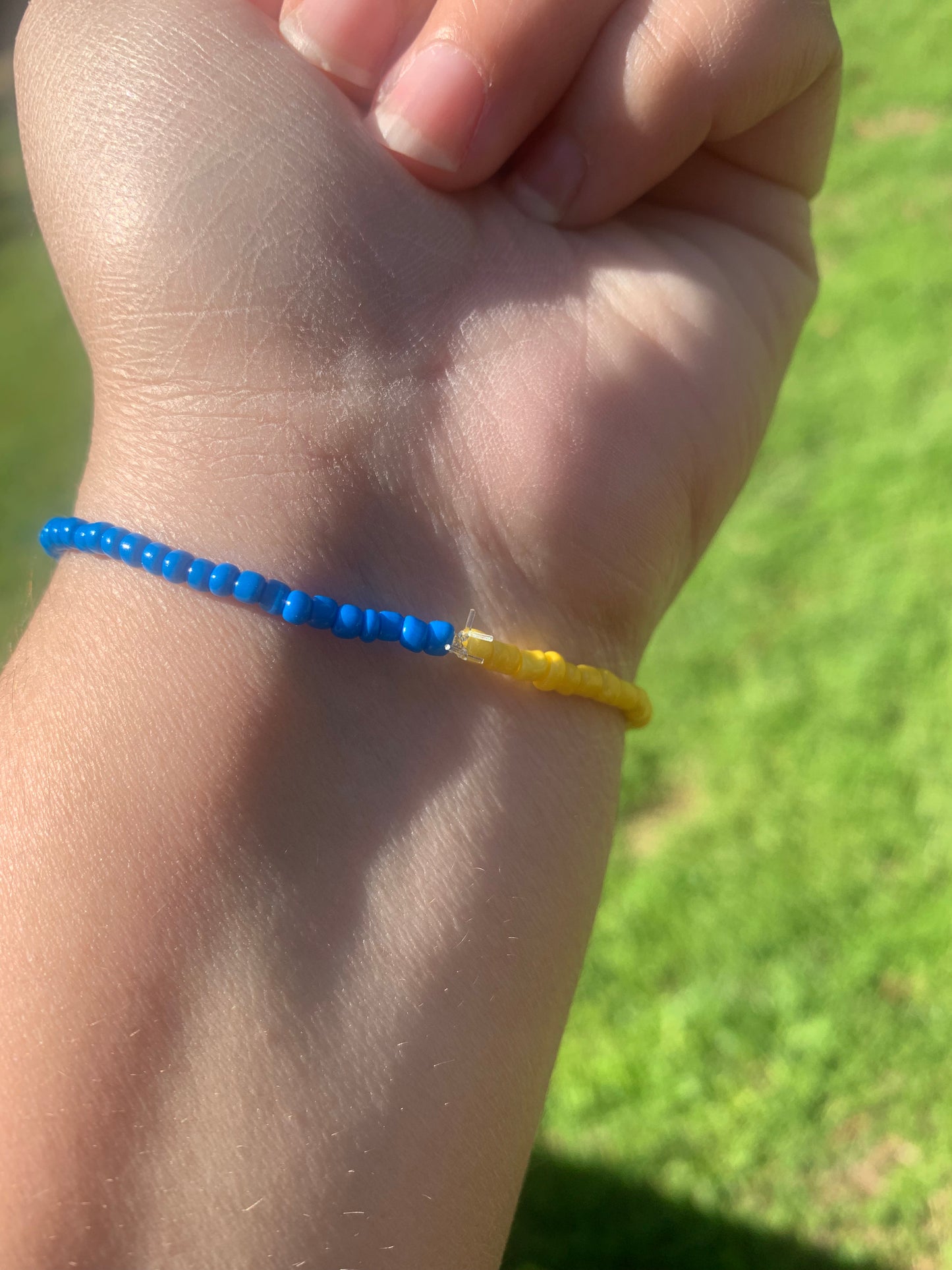 UKRAINE/FREEDOM Seed Bead Bracelet