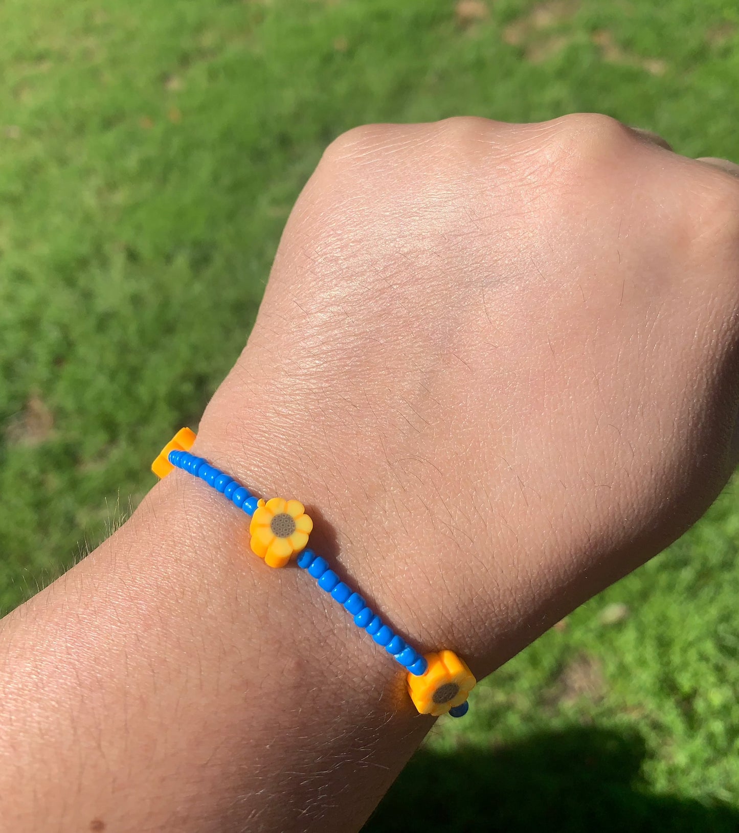 Sunflower Spacer Seed Bead Bracelet