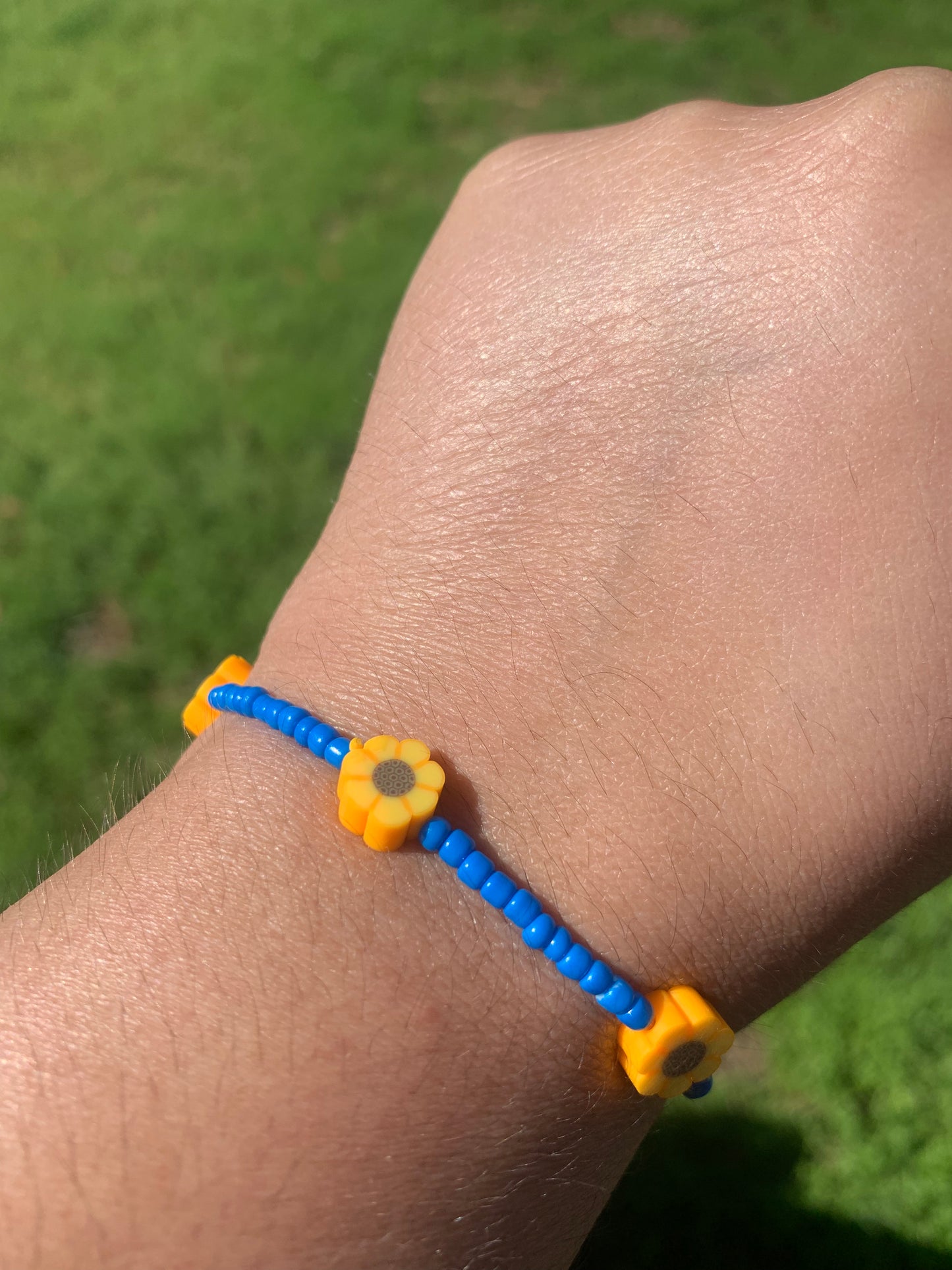 Sunflower Spacer Seed Bead Bracelet