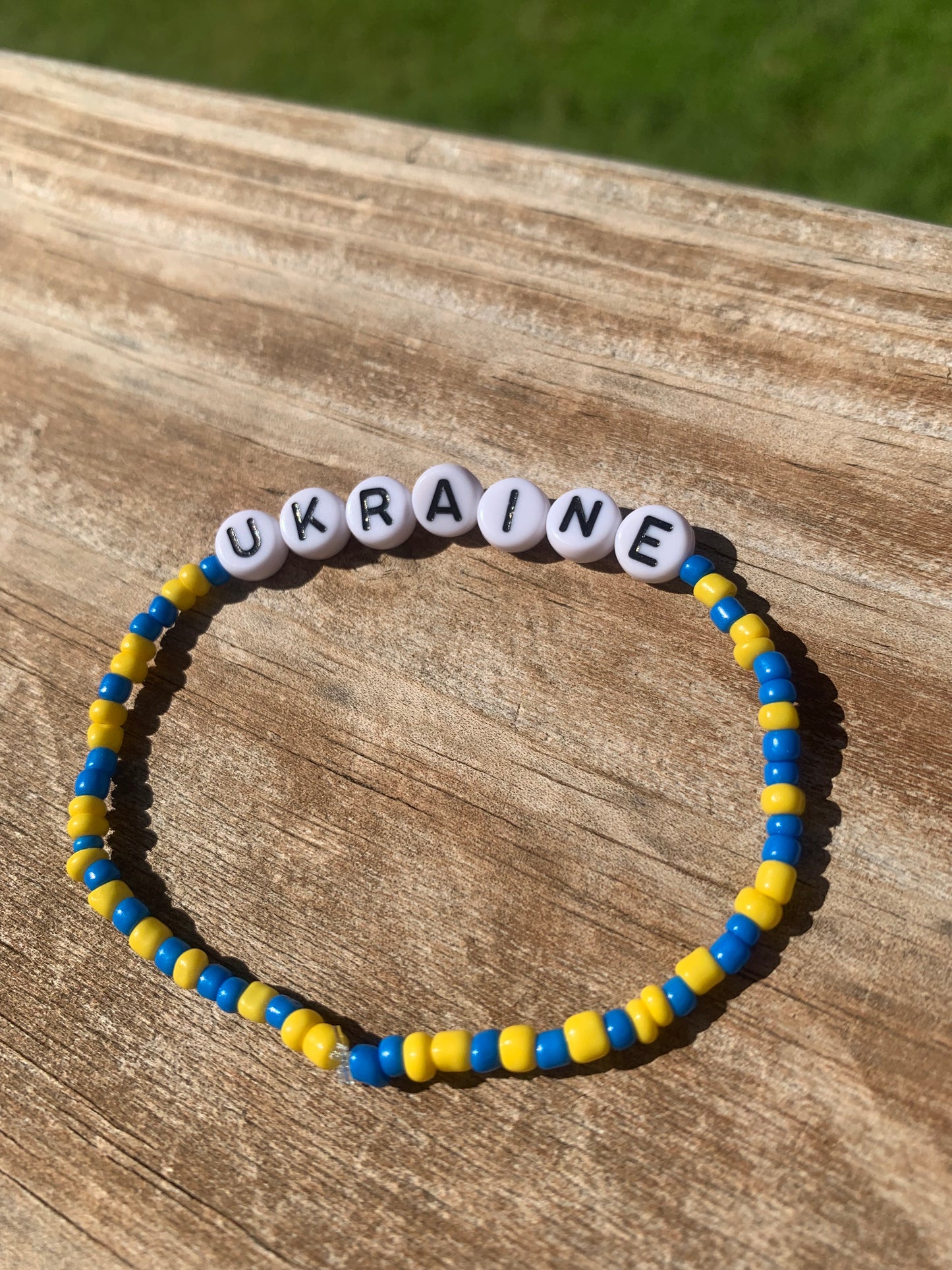 UKRAINE/FREEDOM Seed Bead Bracelet