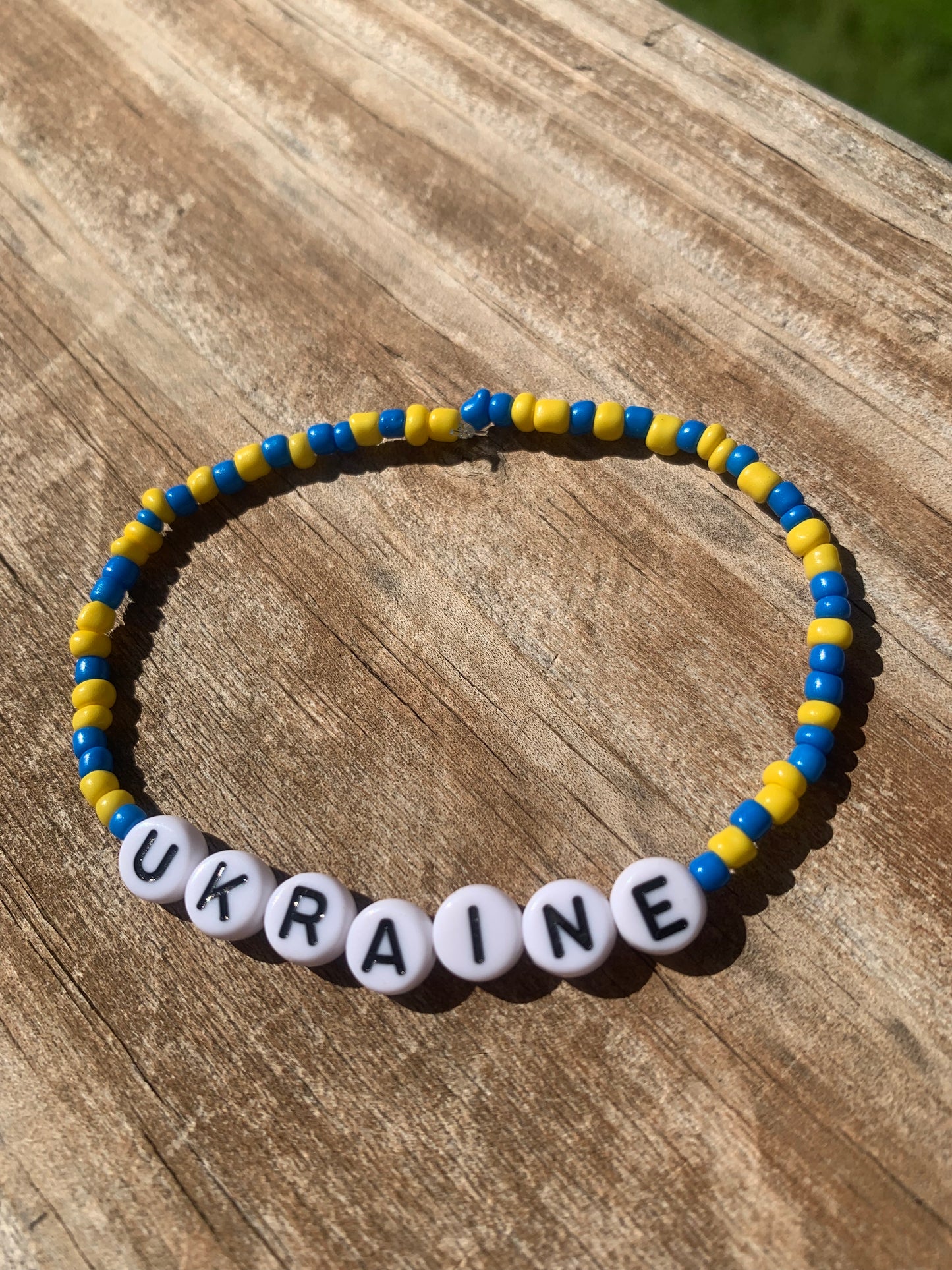 UKRAINE/FREEDOM Seed Bead Bracelet