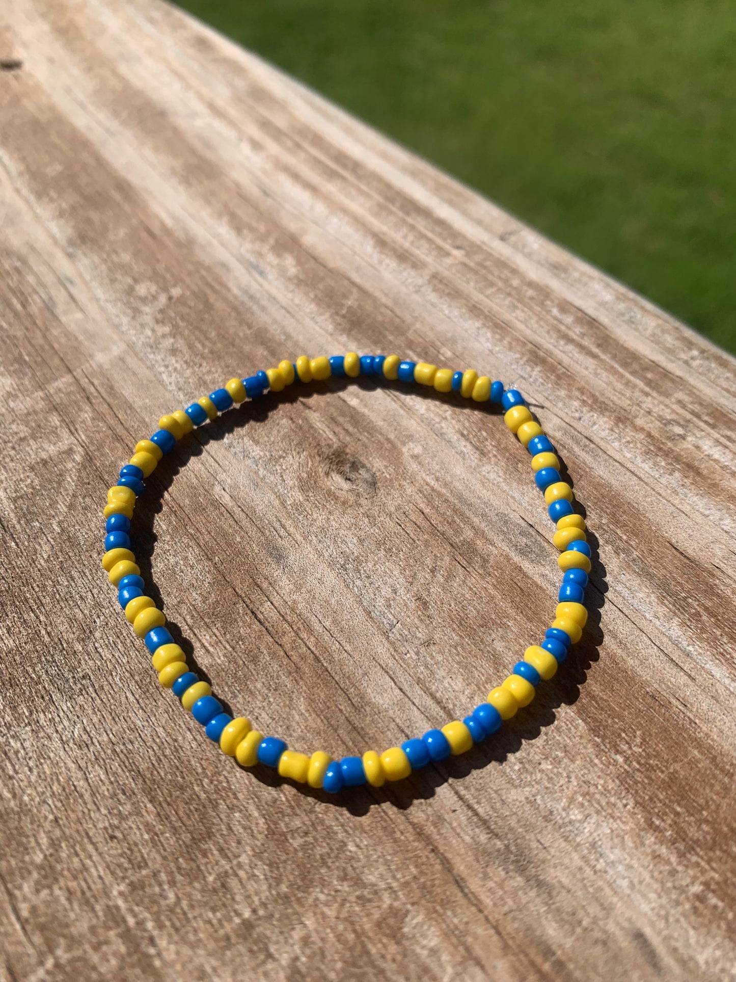 Ukrainian Flag Mix Seed Bead Bracelet