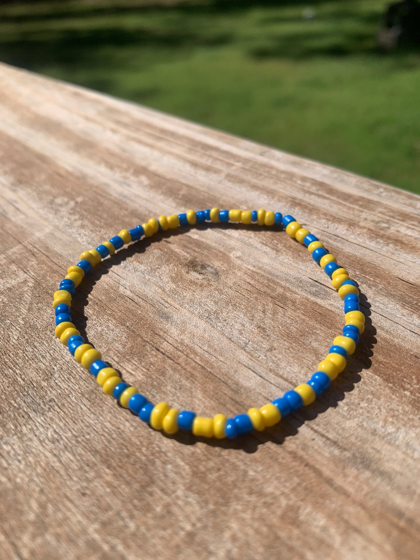 Ukrainian Flag Mix Seed Bead Bracelet