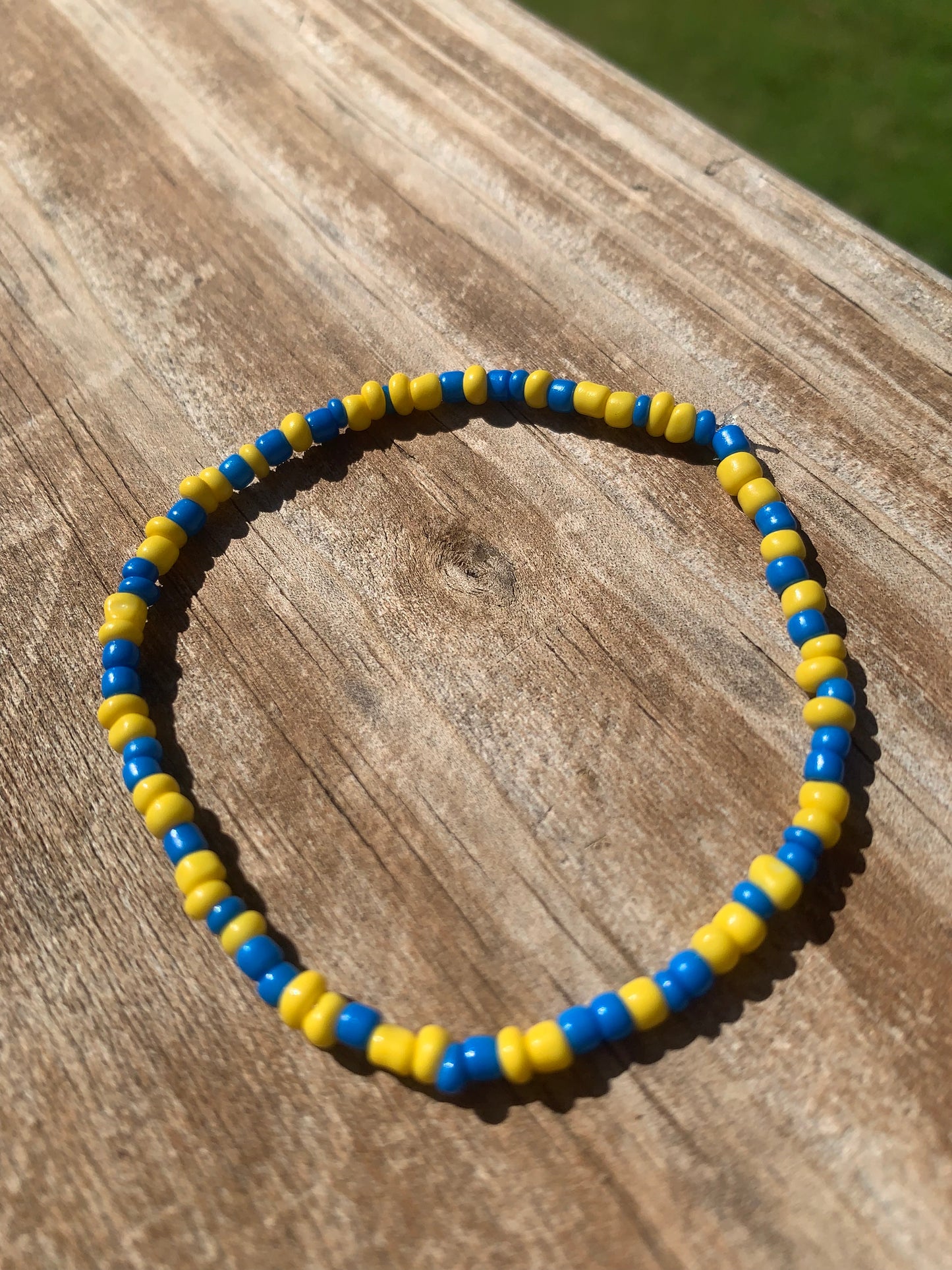 Ukrainian Flag Mix Seed Bead Bracelet