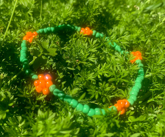 "Marigold" Flower-Chain Seed Bead Bracelet