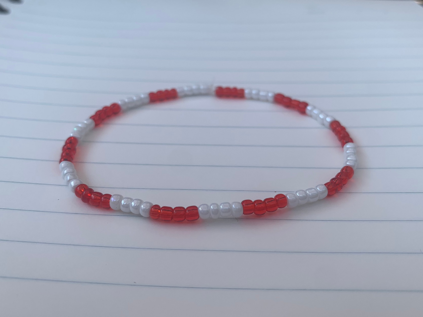 THS Color Themed Striped Seed Bead Bracelet