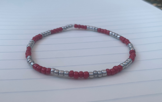 PHS Color Themed Striped Seed Bead Bracelet