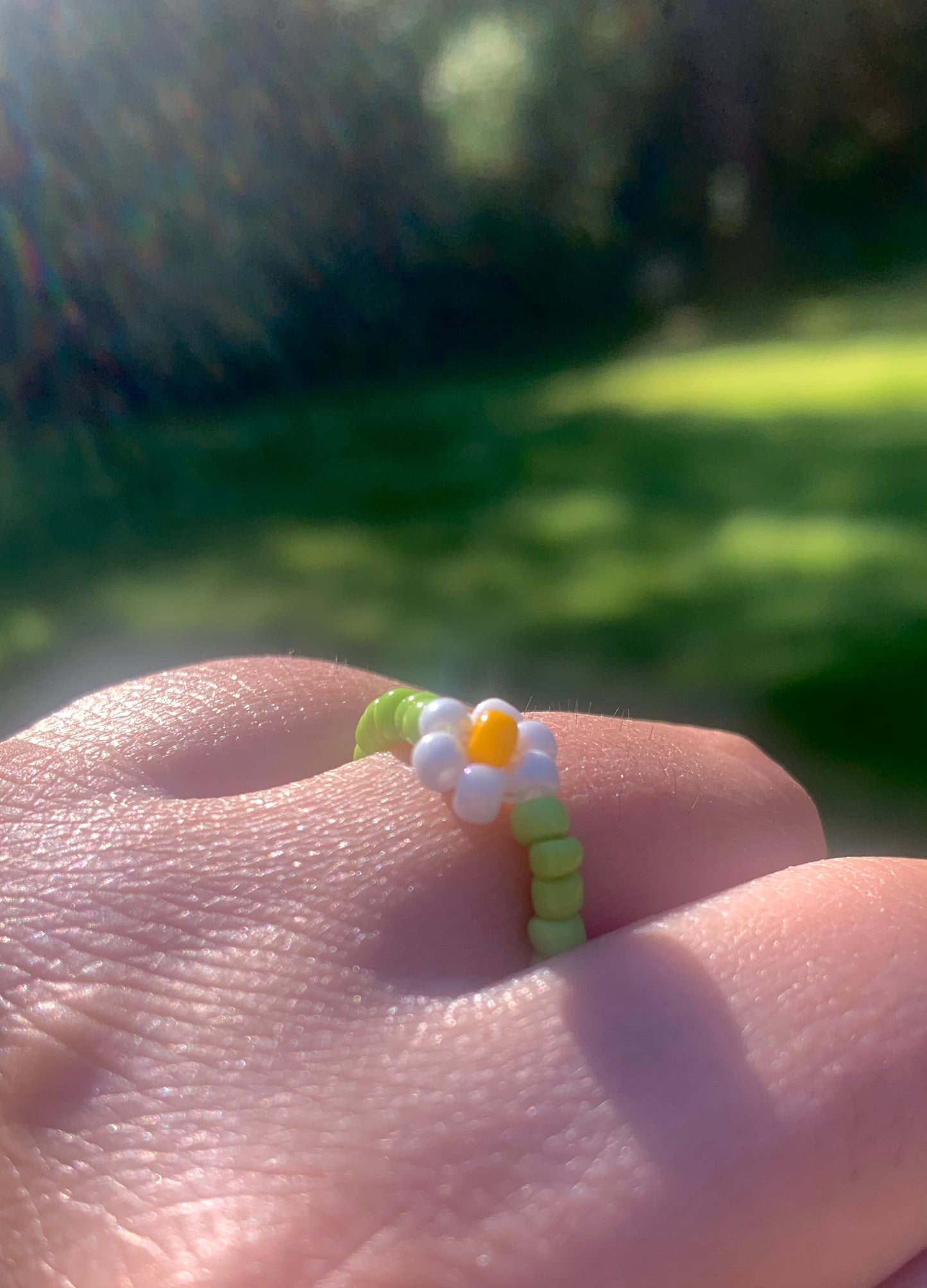 "Daisy" Flower-Chain Seed Bead Bracelet