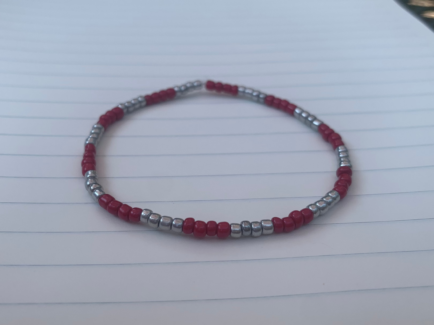 PHS Color Themed Striped Seed Bead Bracelet