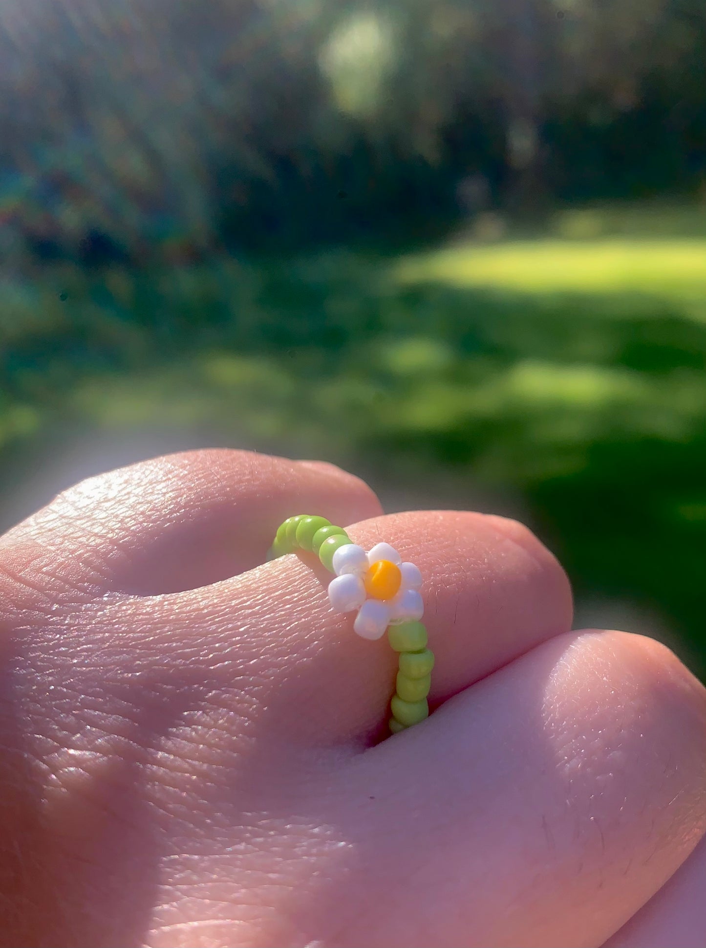 "Daisy" Flower-Chain Seed Bead Bracelet