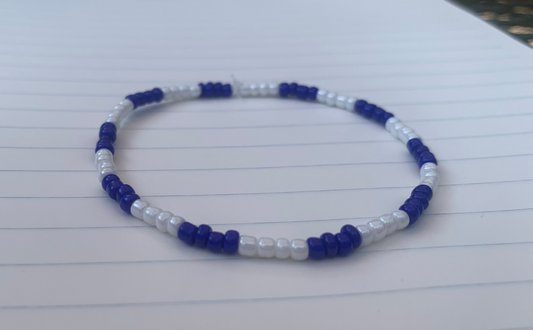 BA Color Themed Striped Seed Bead Bracelet