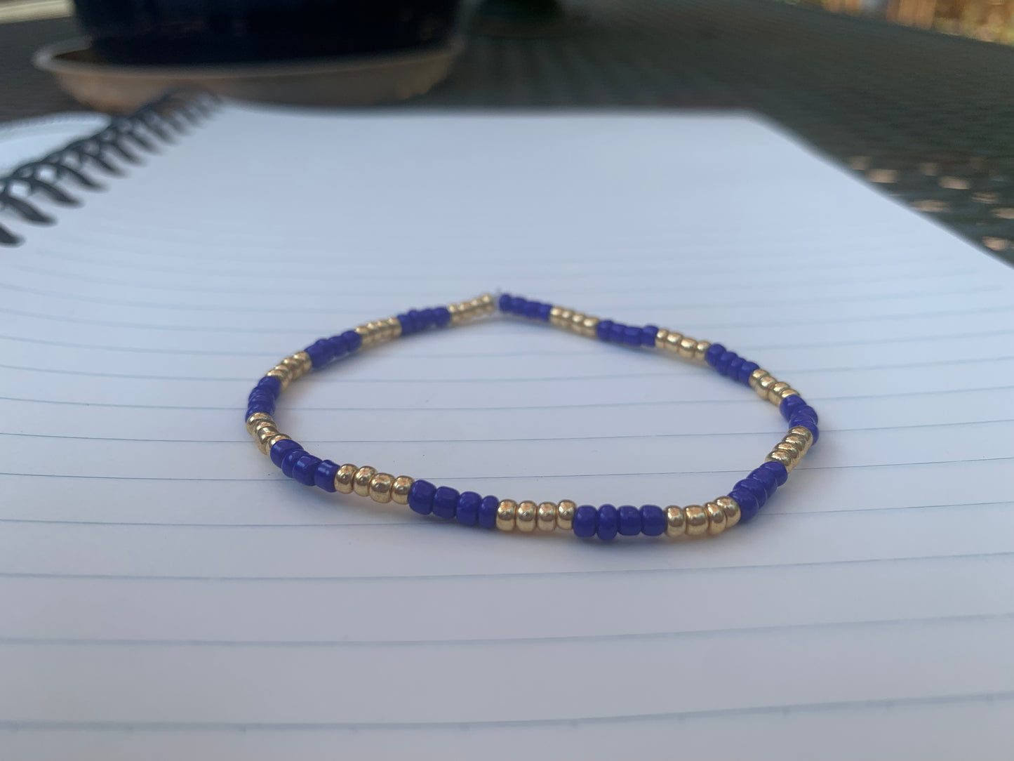 BHS Color Themed Striped Seed Bead Bracelet