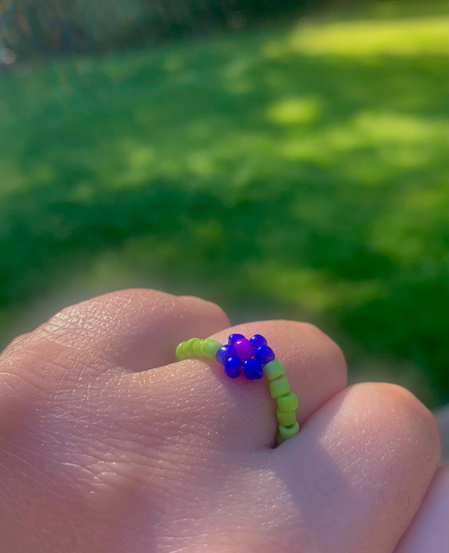 "Morning Glory" Flower-Chain Seed Bead Bracelet