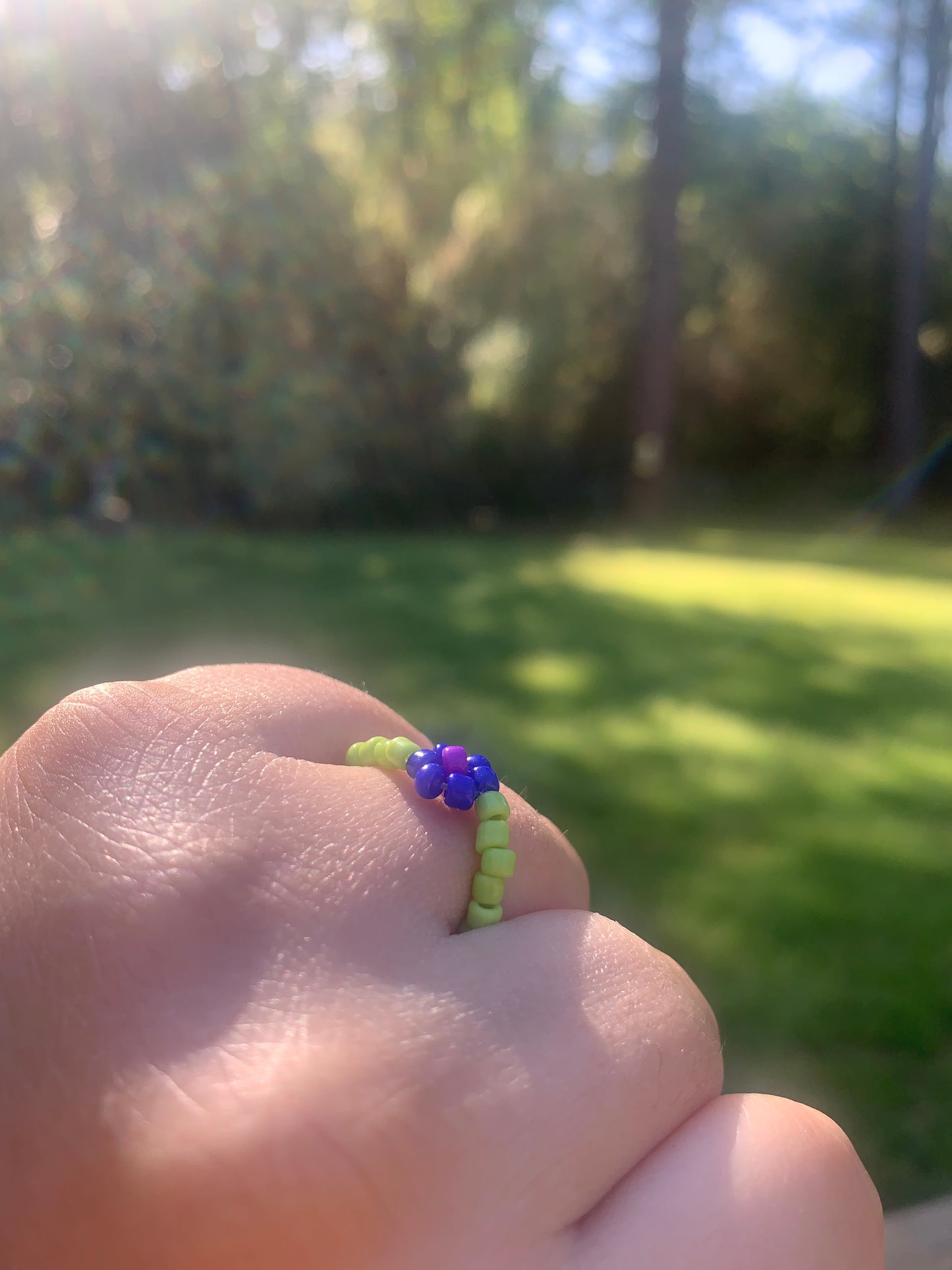 "Morning Glory" Flower-Chain Seed Bead Bracelet