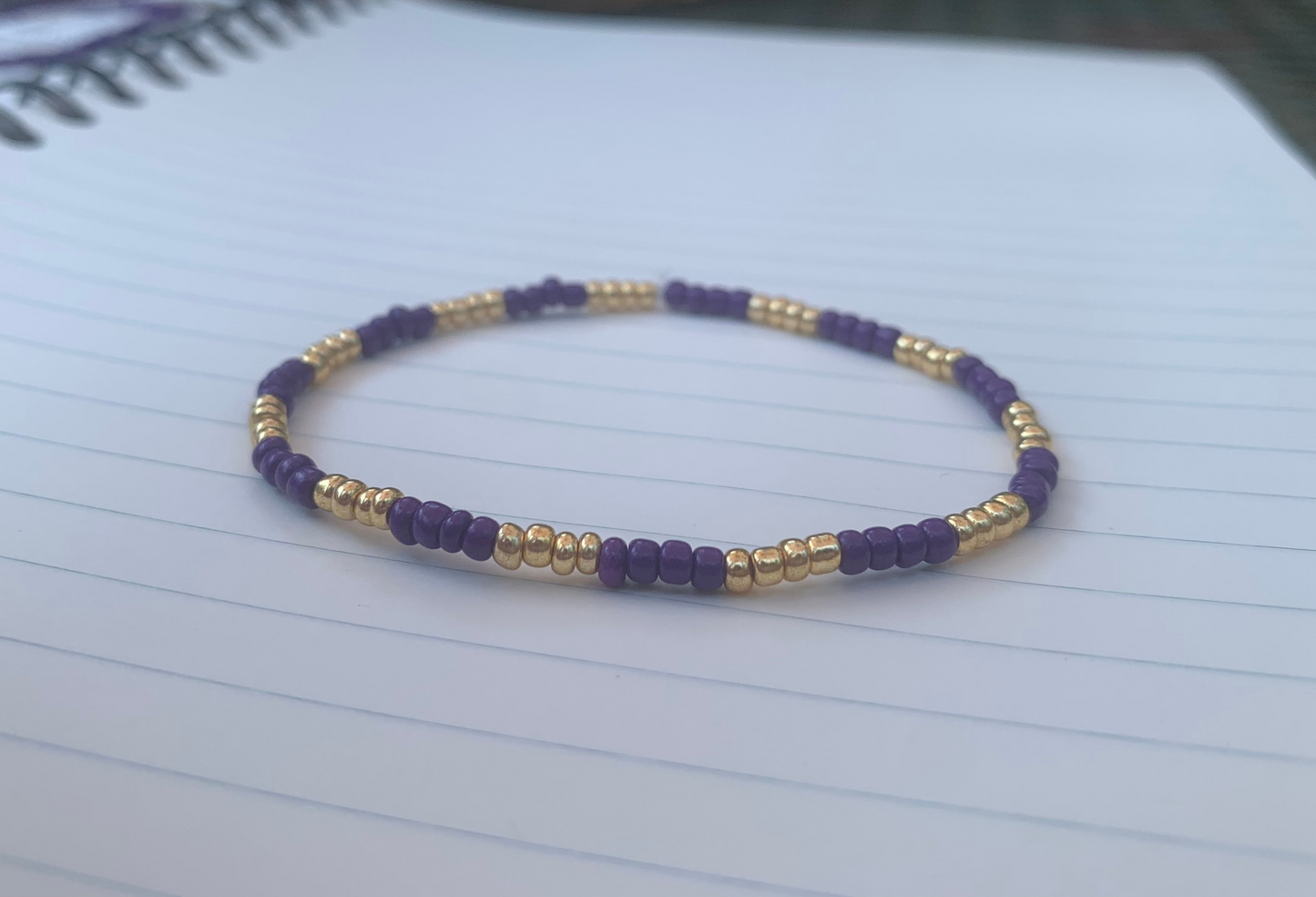 ASH Color Themed Striped Seed Bead Bracelet