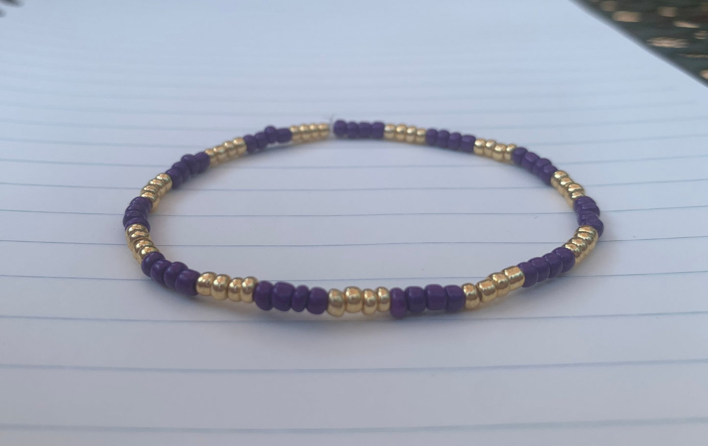 ASH Color Themed Striped Seed Bead Bracelet