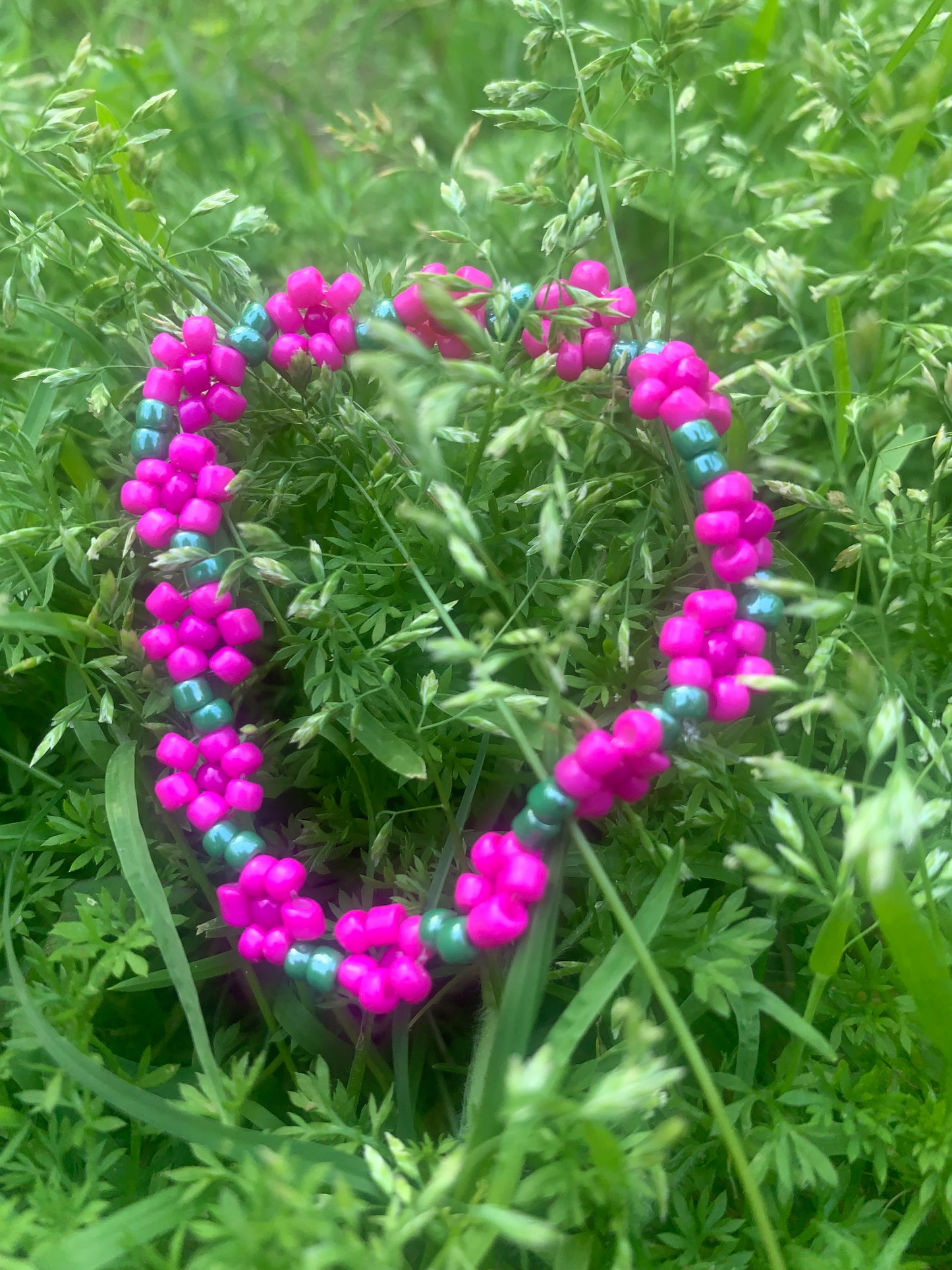 "Chrysanthemum" Seed Bead Flower Bracelet