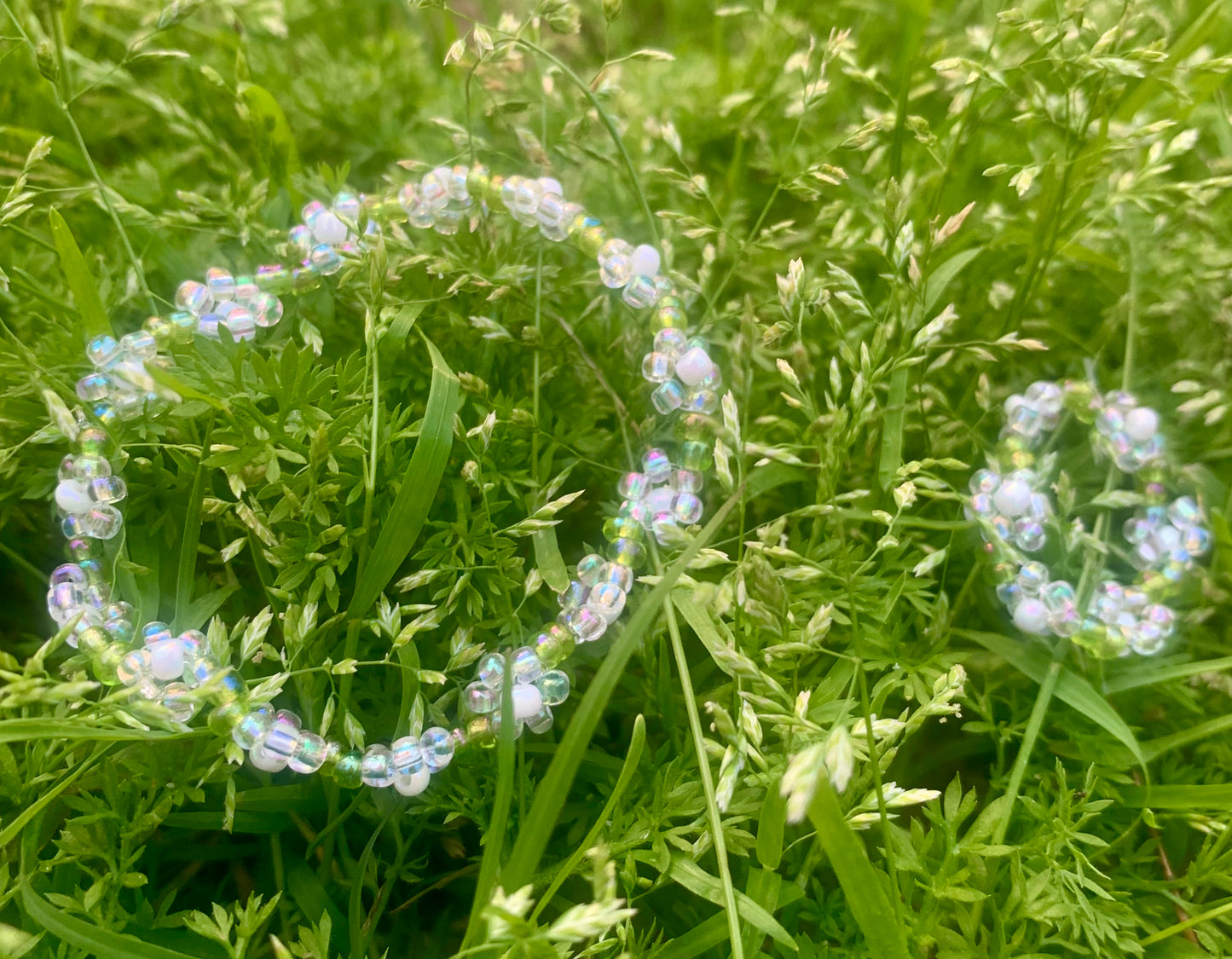 "Dandelion" Seed Bead Flower Bracelet