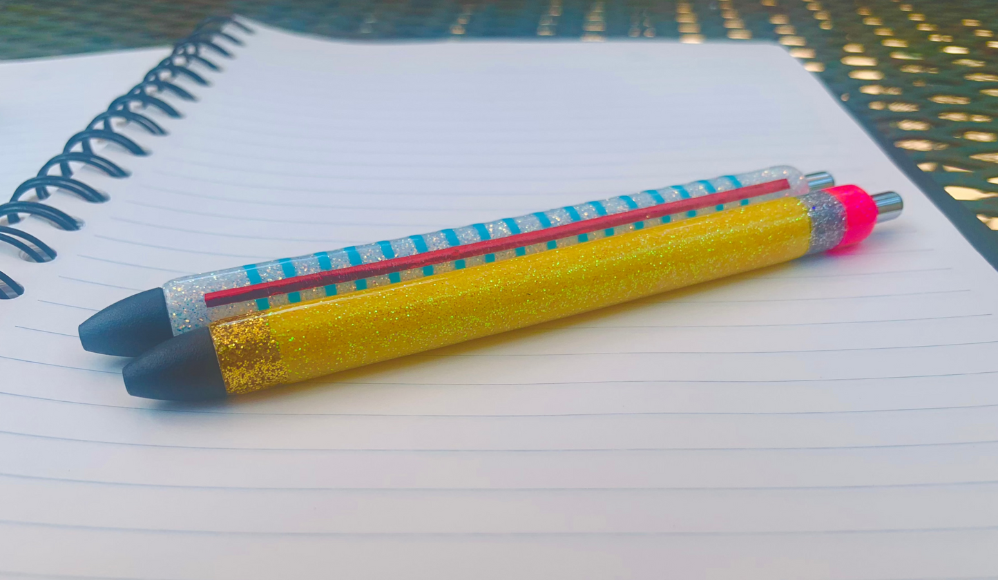 Resin Pencil+Paper Pen Set