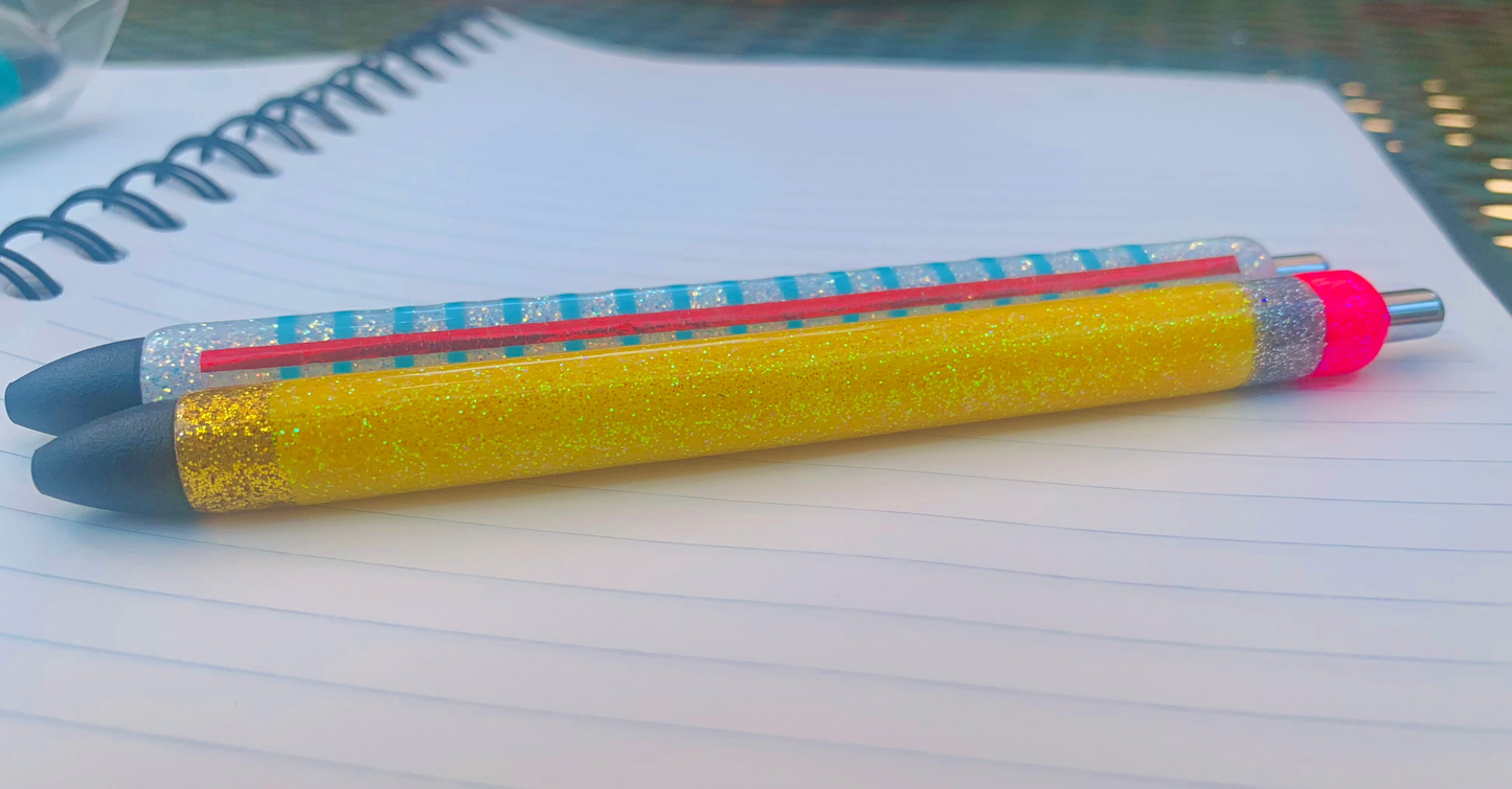 Resin Pencil+Paper Pen Set