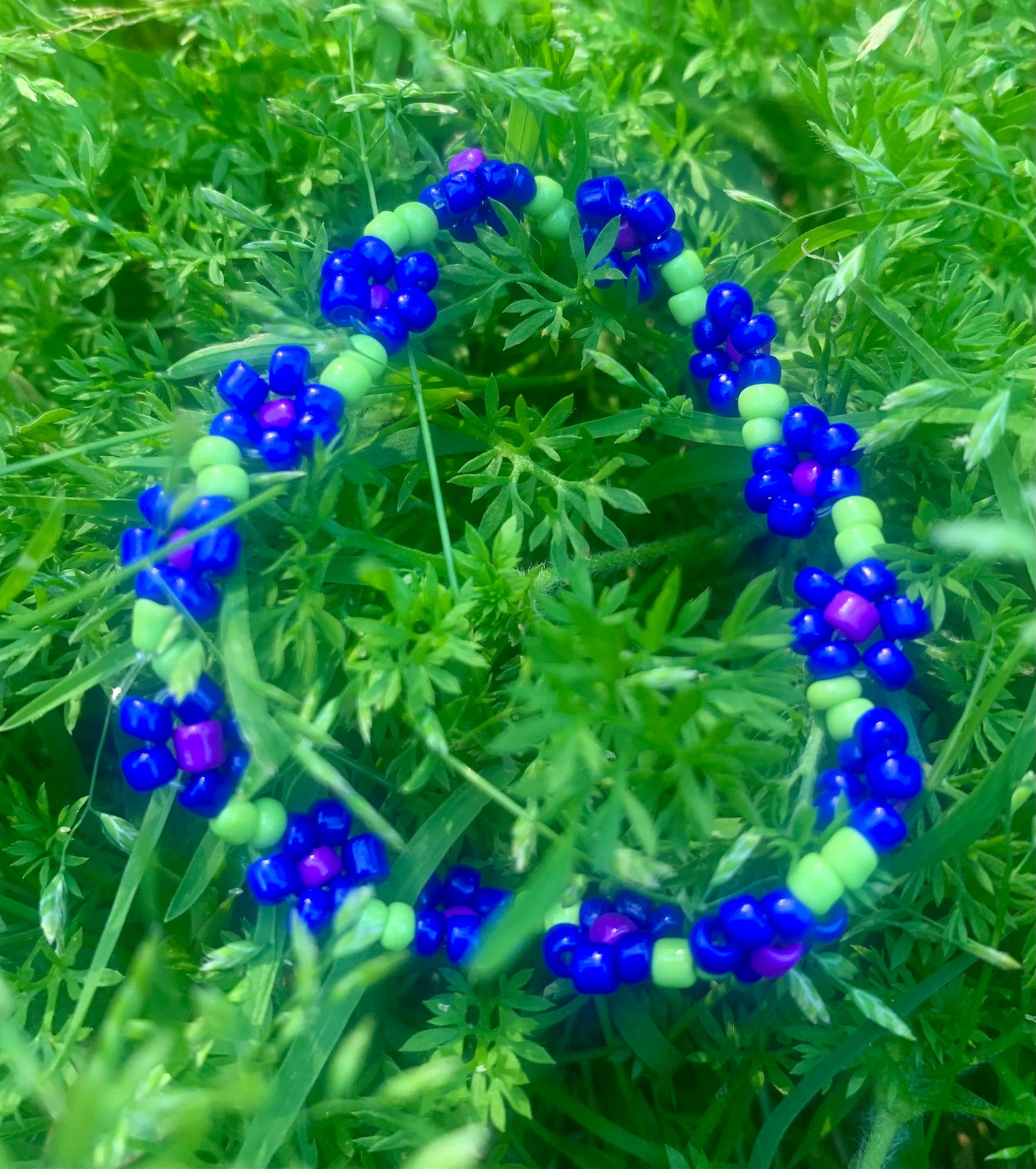 "Morning Glory" Seed Bead Flower Bracelet