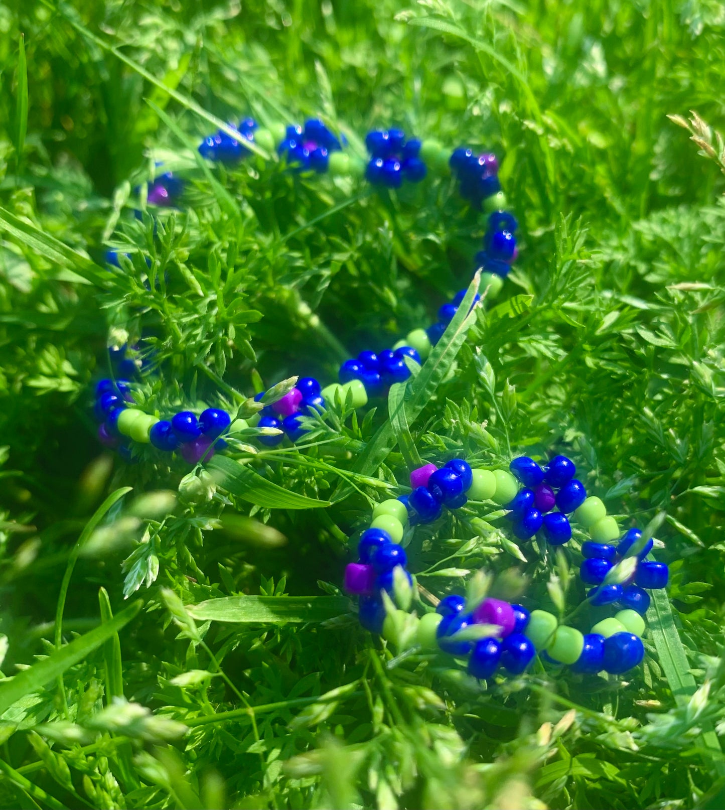 "Morning Glory" Seed Bead Flower Bracelet