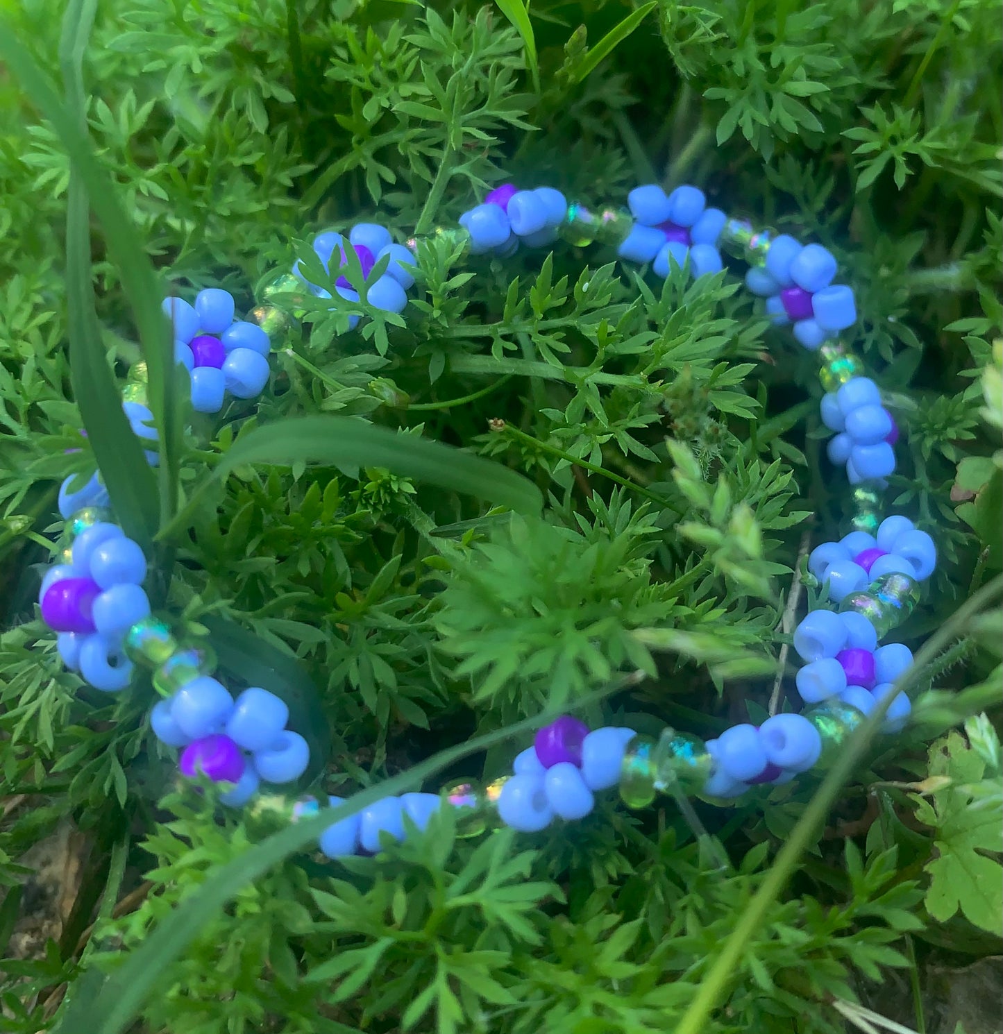 "Sweet Pea" Seed Bead Flower Bracelet