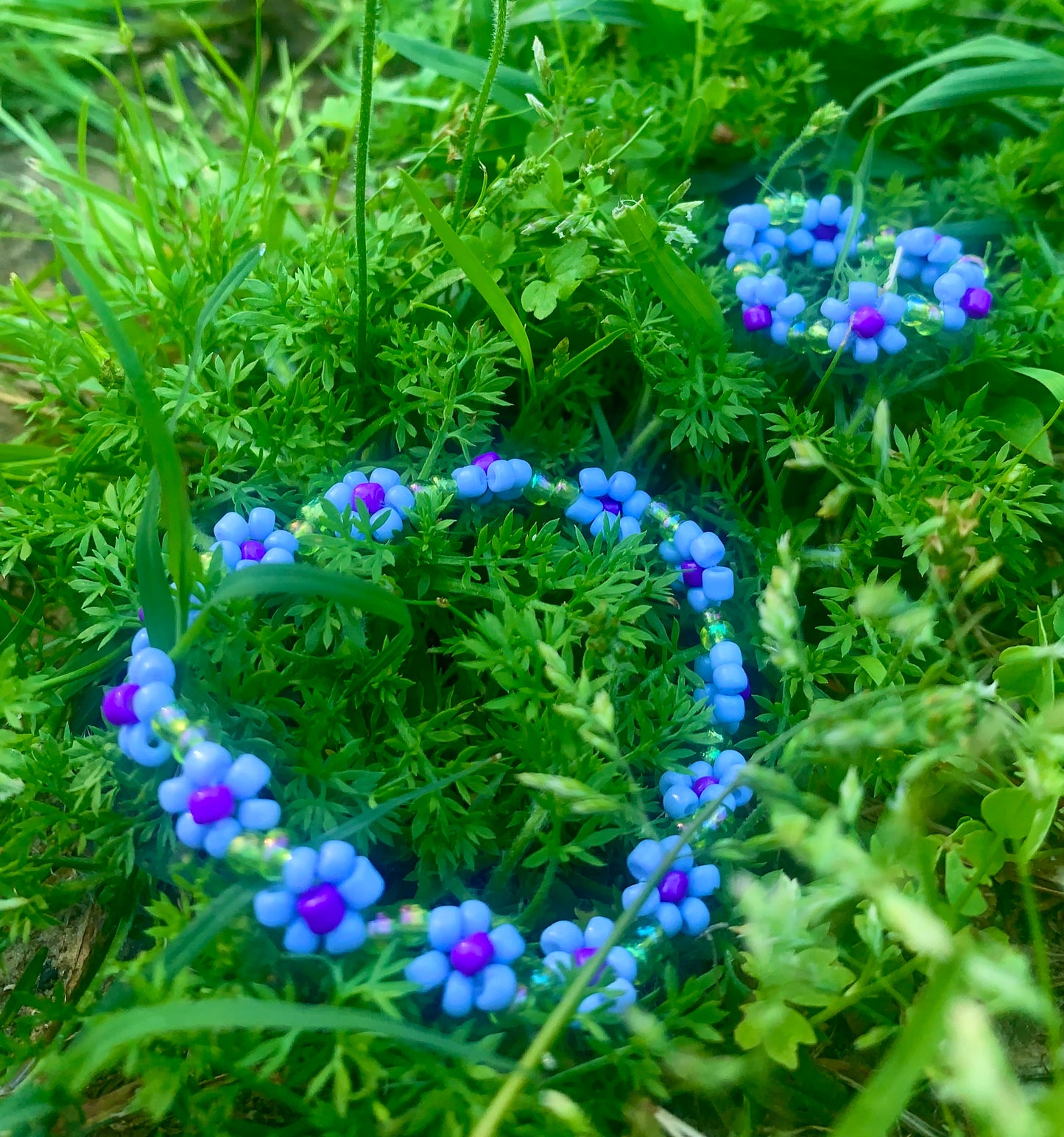 "Sweet Pea" Seed Bead Flower Bracelet