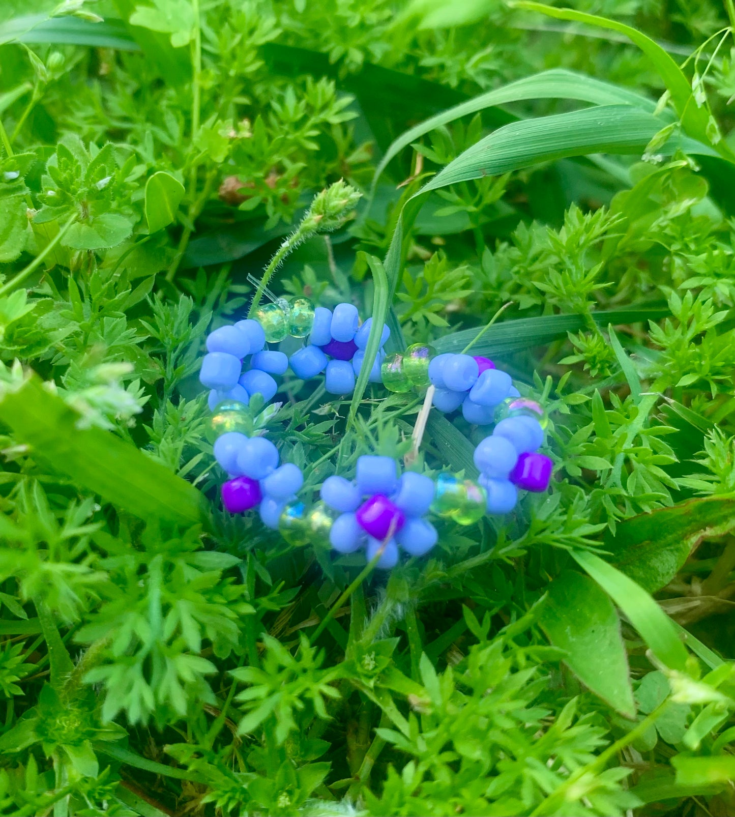 "Sweet Pea" Seed Bead Flower Bracelet