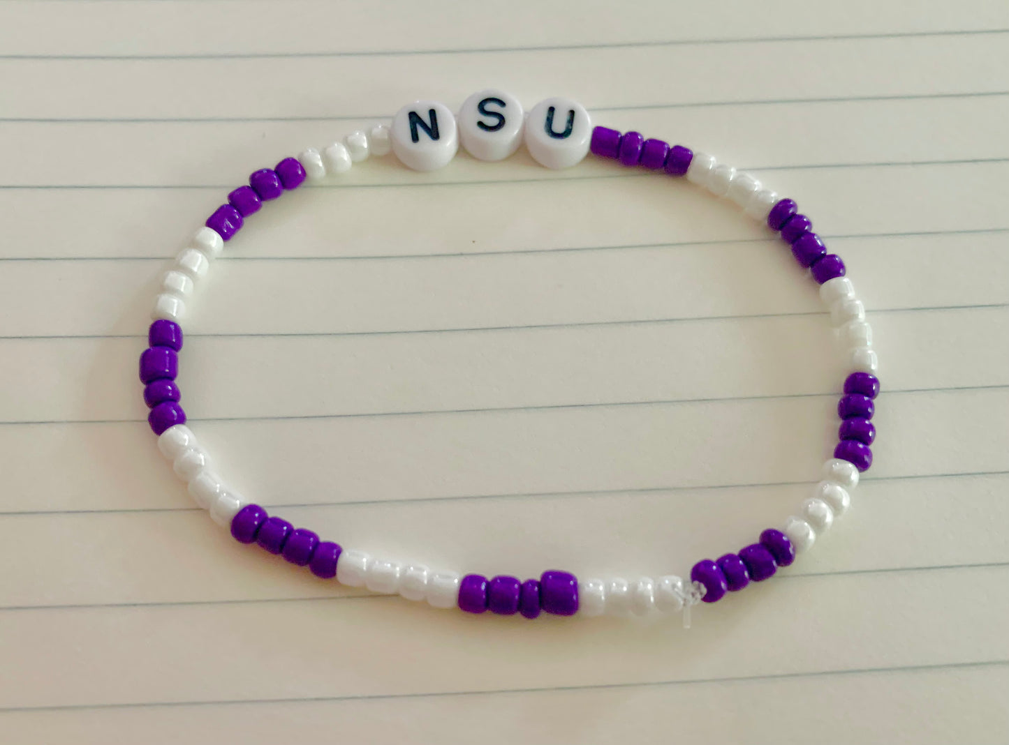 NSU Color Themed Striped Seed Bead Bracelet