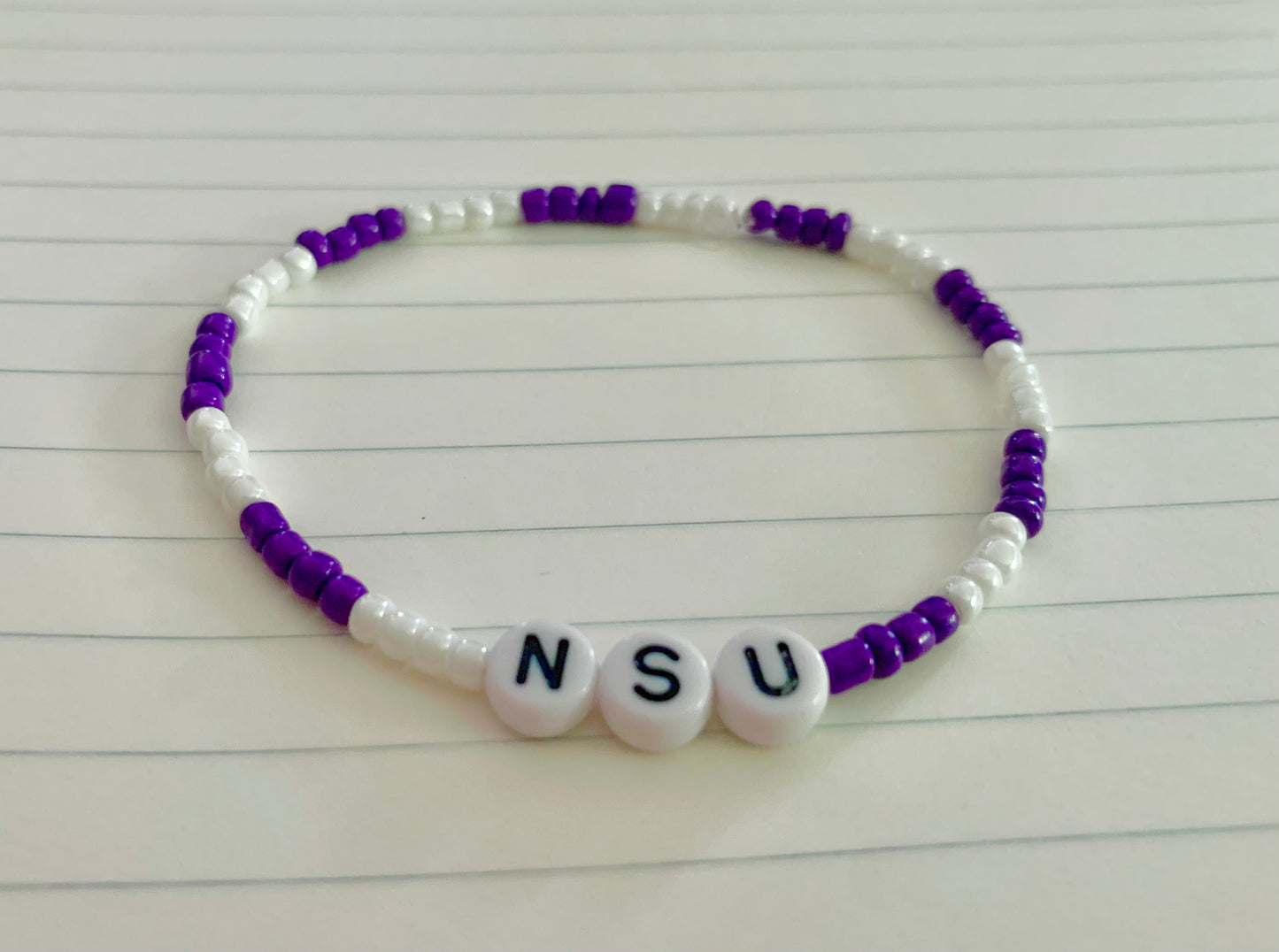 NSU Color Themed Striped Seed Bead Bracelet