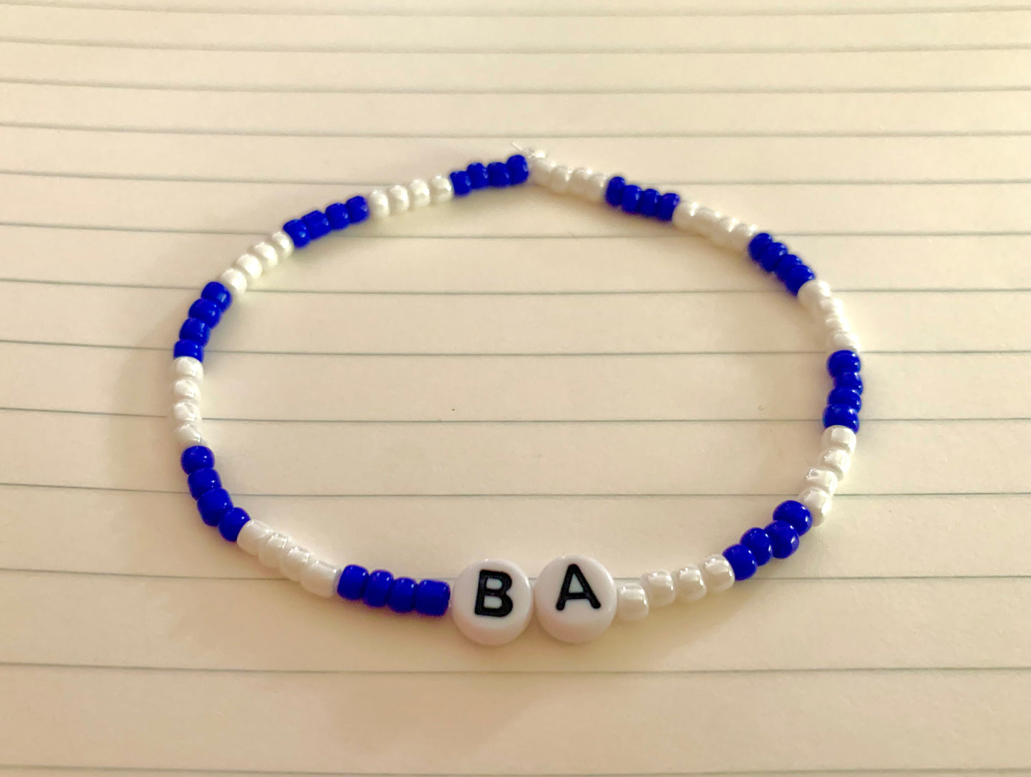 BA Color Themed Striped Seed Bead Bracelet