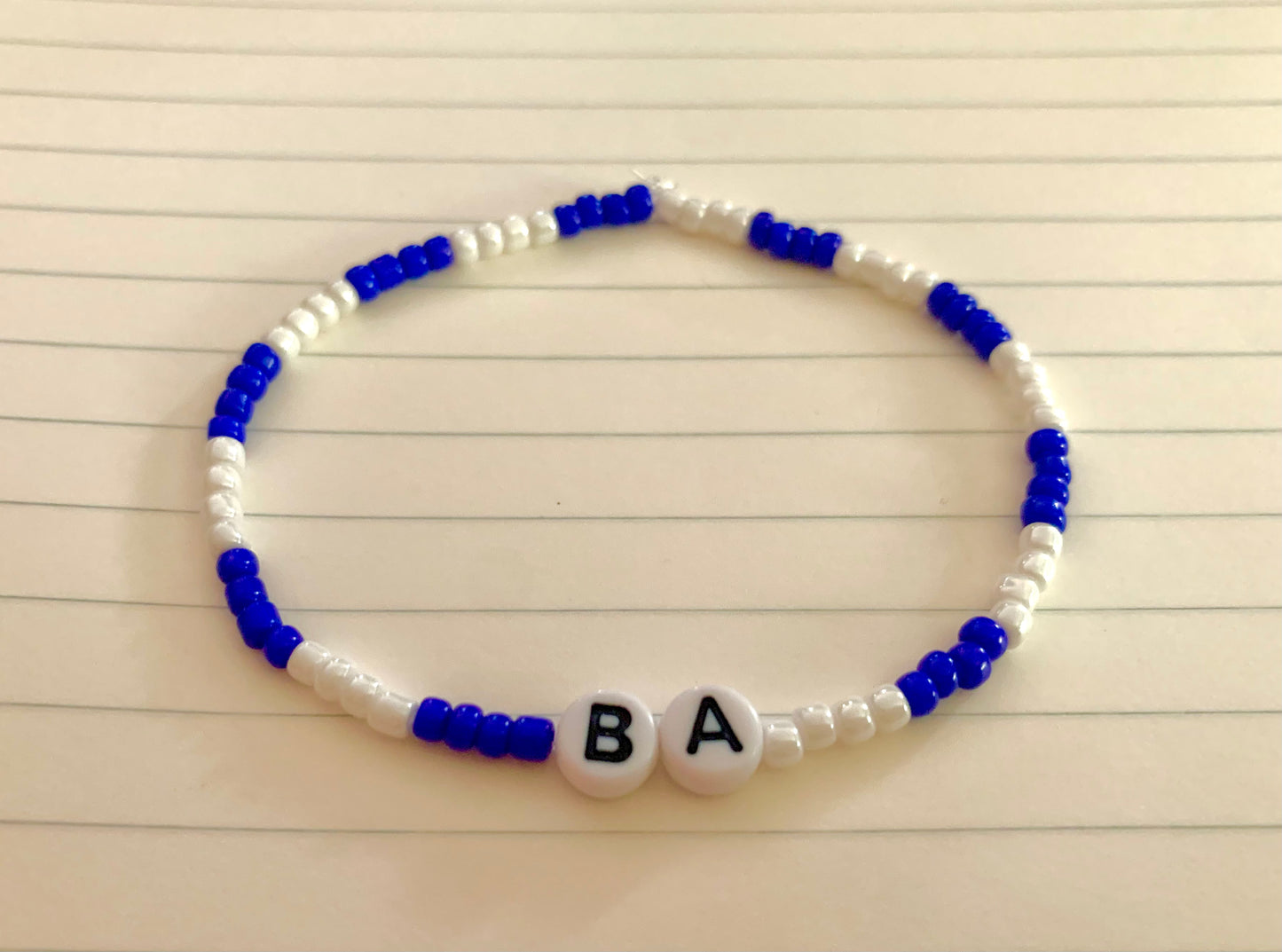 BA Color Themed Striped Seed Bead Bracelet