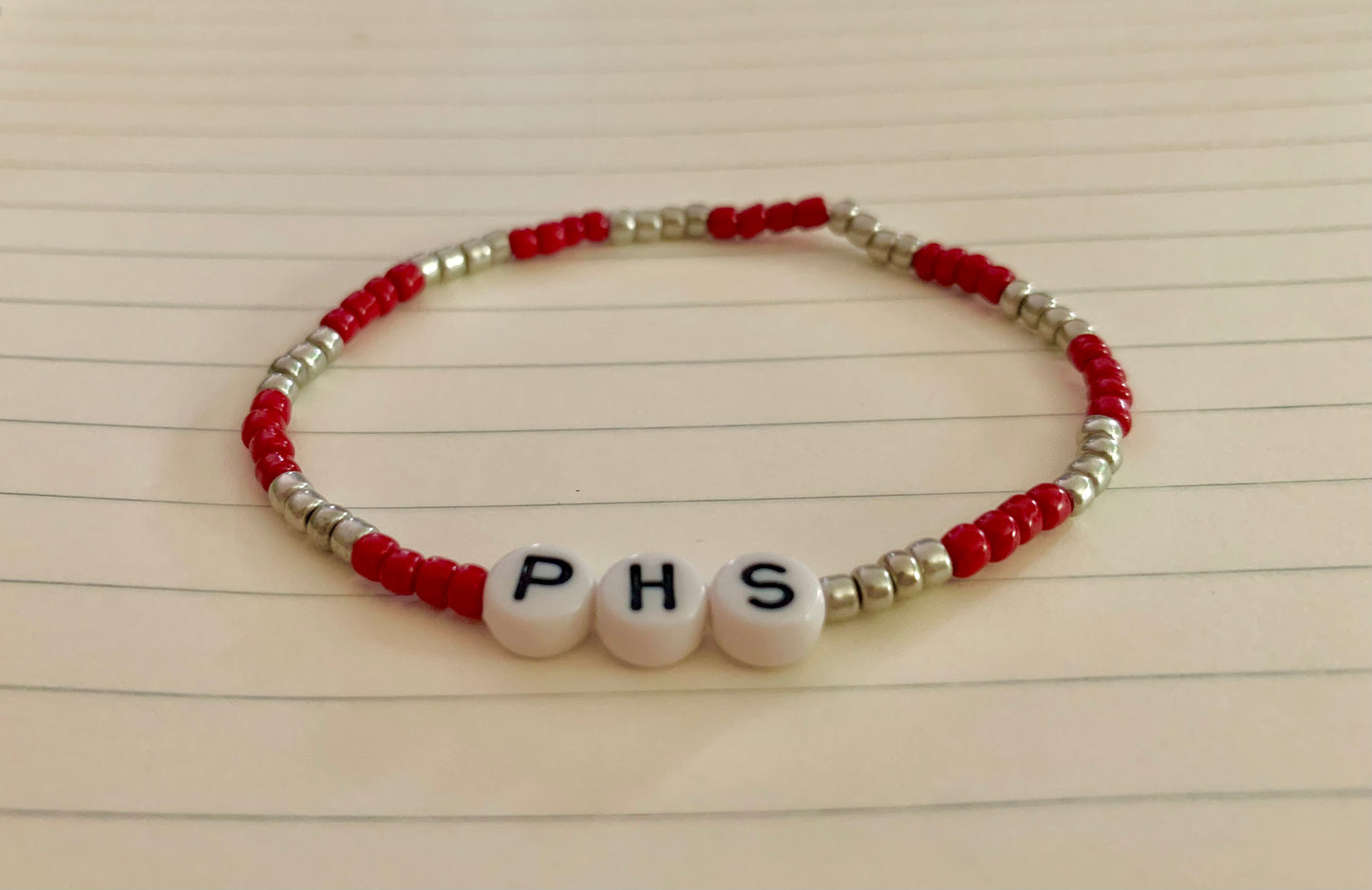 PHS Color Themed Striped Seed Bead Bracelet