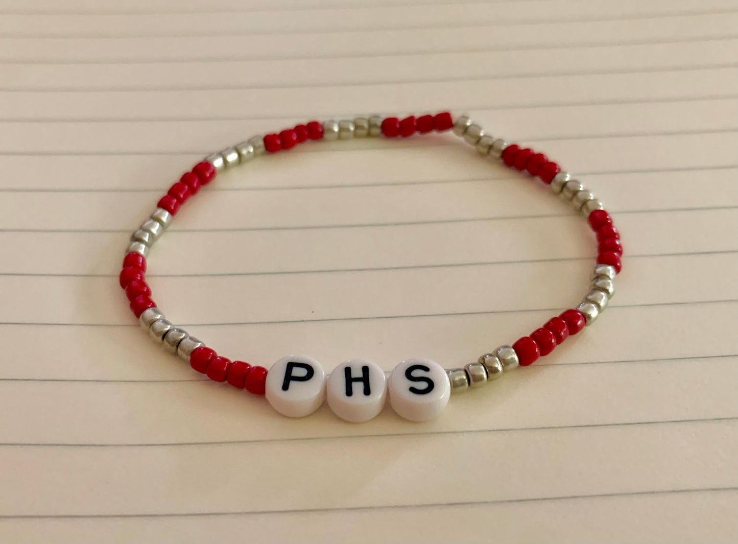 PHS Color Themed Striped Seed Bead Bracelet