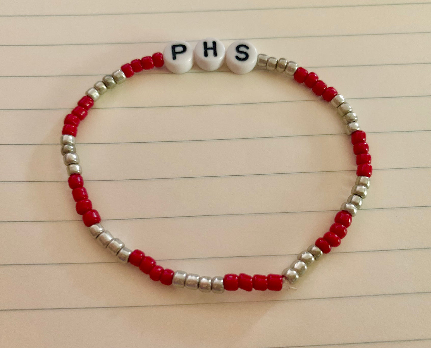 PHS Color Themed Striped Seed Bead Bracelet