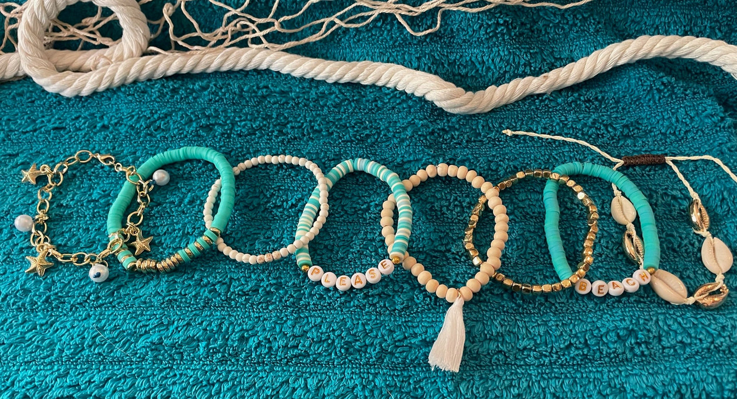 "Beach, Please" Stackable Bracelet Set