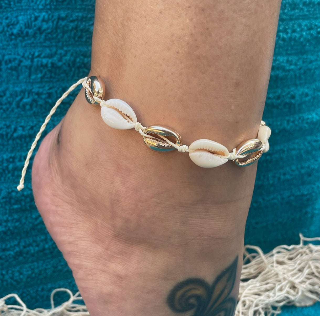 Gold + Regular Cowrie Shell Anklet