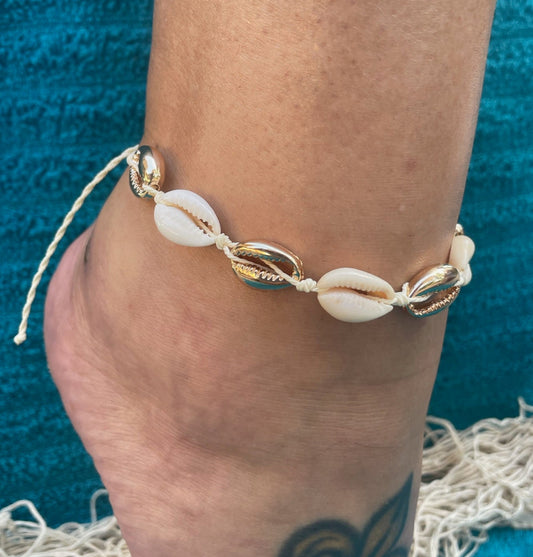 Gold + Regular Cowrie Shell Anklet