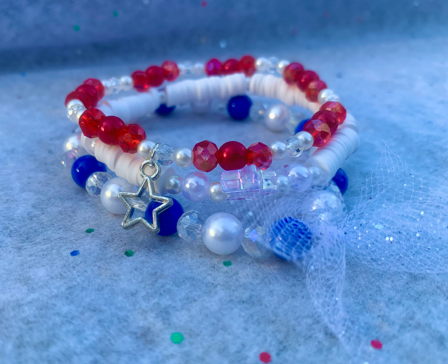 Red/White/Blue Starlight Bracelet Set