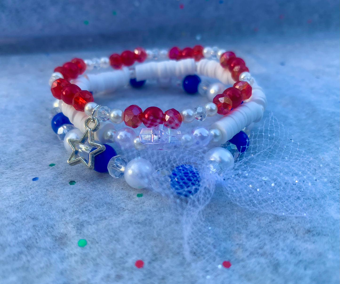 Red/White/Blue Starlight Bracelet Set